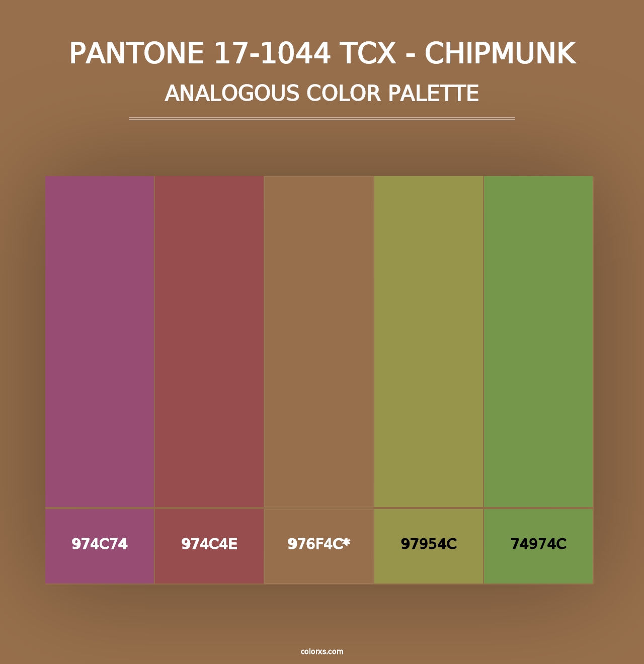 PANTONE 17-1044 TCX - Chipmunk - Analogous Color Palette