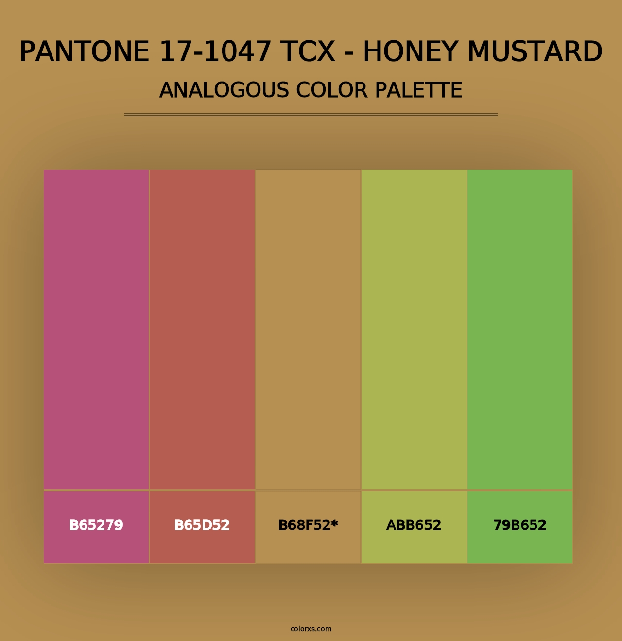 PANTONE 17-1047 TCX - Honey Mustard - Analogous Color Palette