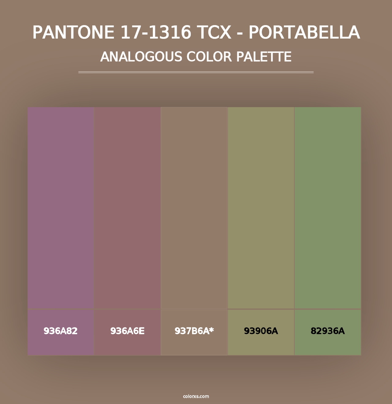 PANTONE 17-1316 TCX - Portabella - Analogous Color Palette