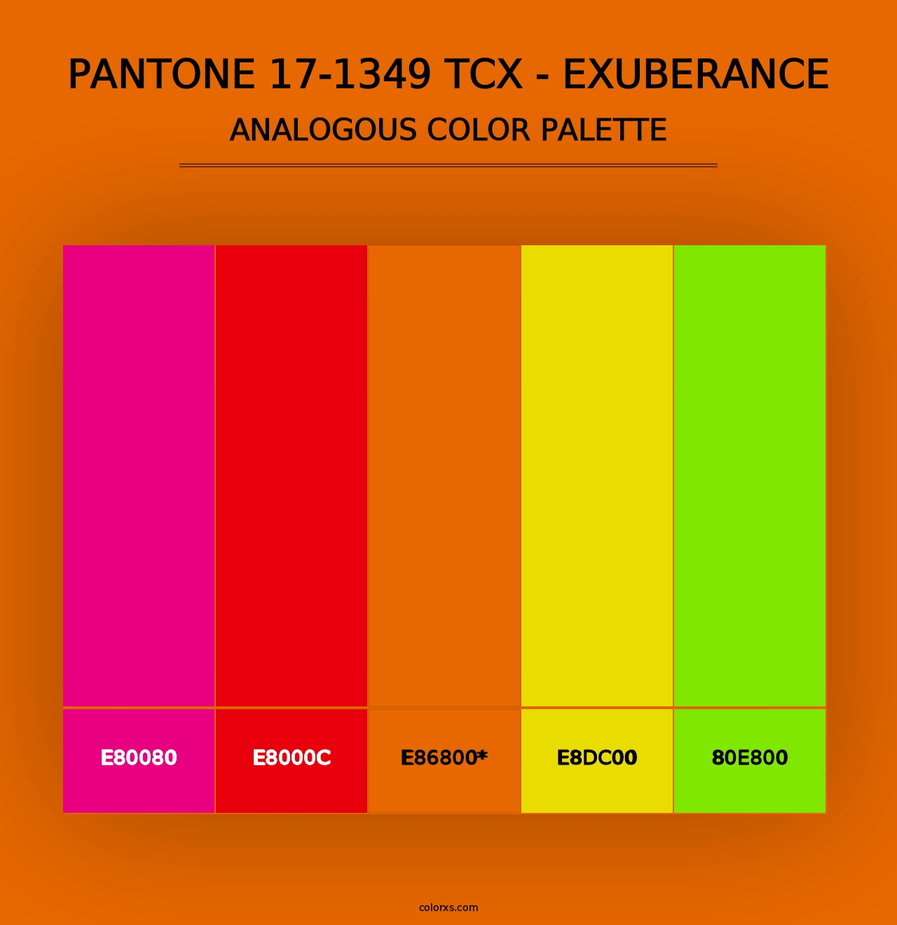 PANTONE 17-1349 TCX - Exuberance - Analogous Color Palette