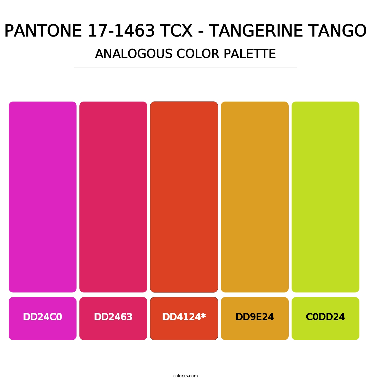 PANTONE 17-1463 TCX - Tangerine Tango - Analogous Color Palette