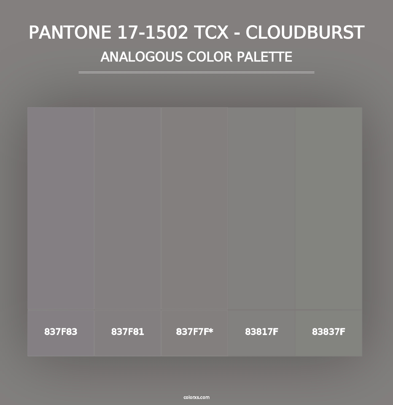 PANTONE 17-1502 TCX - Cloudburst - Analogous Color Palette