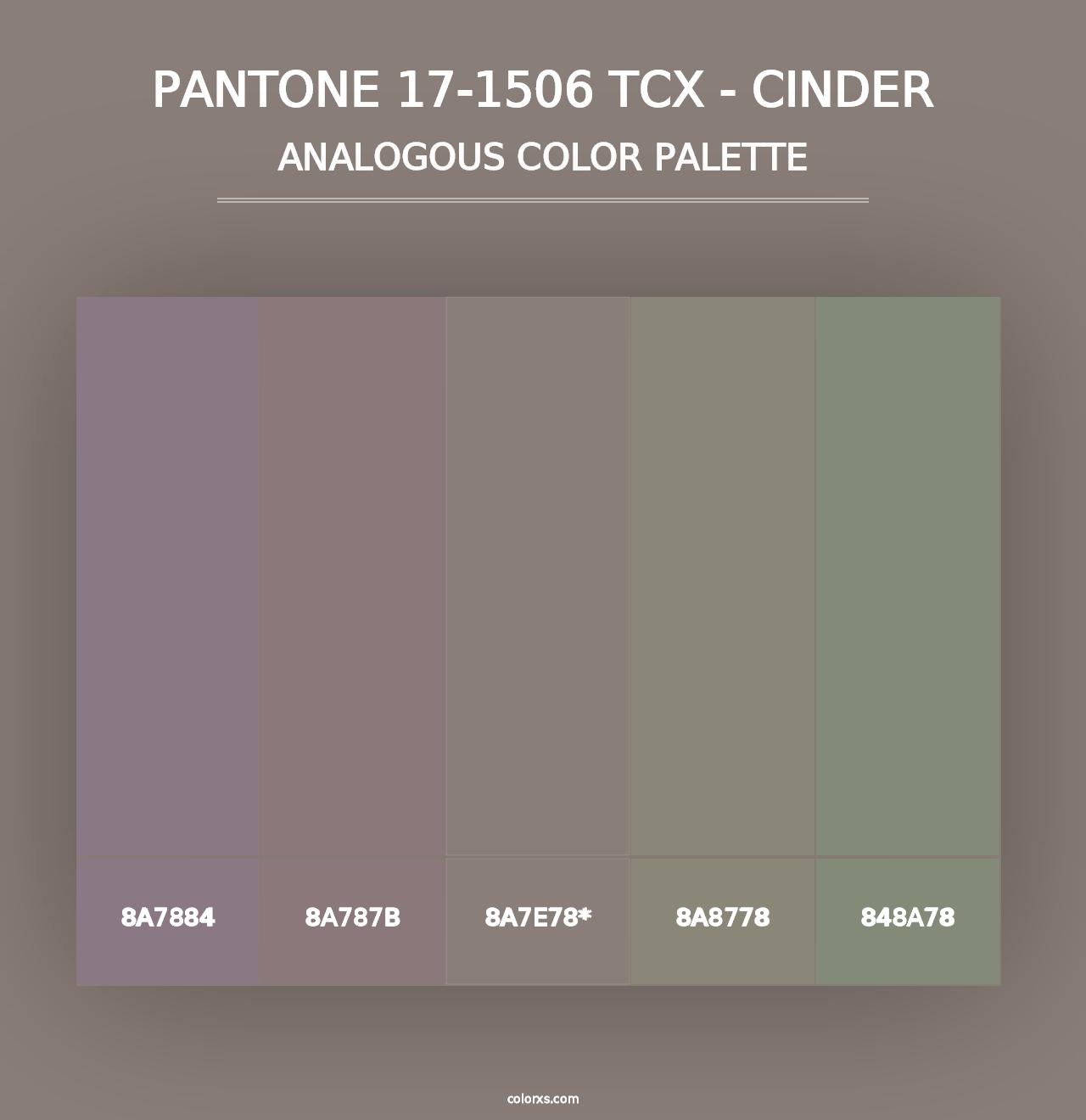 PANTONE 17-1506 TCX - Cinder - Analogous Color Palette