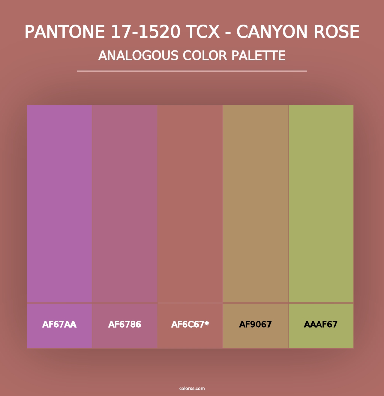 PANTONE 17-1520 TCX - Canyon Rose - Analogous Color Palette