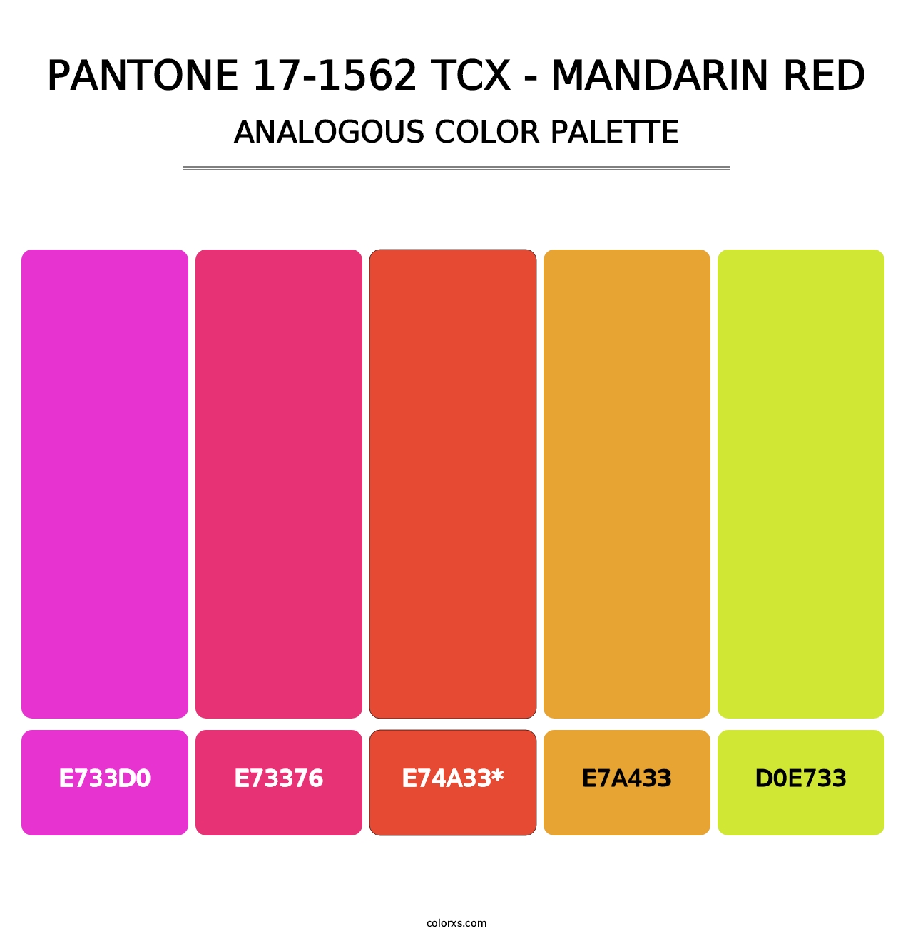 PANTONE 17-1562 TCX - Mandarin Red - Analogous Color Palette