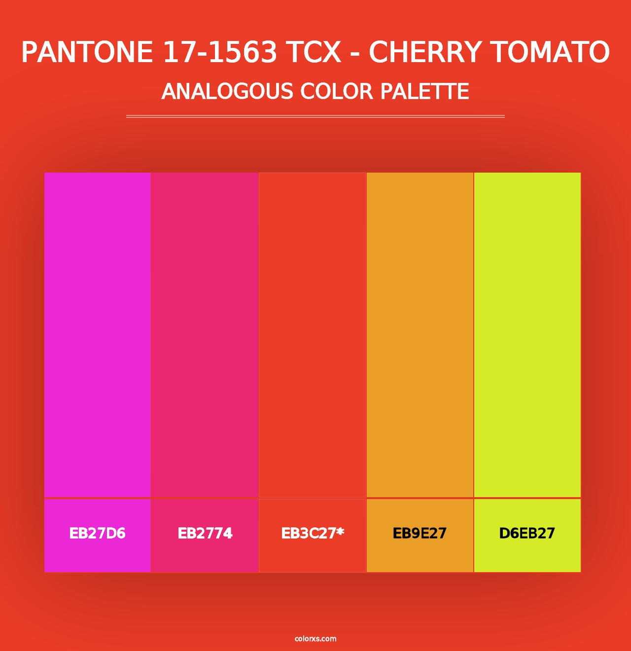 PANTONE 17-1563 TCX - Cherry Tomato - Analogous Color Palette