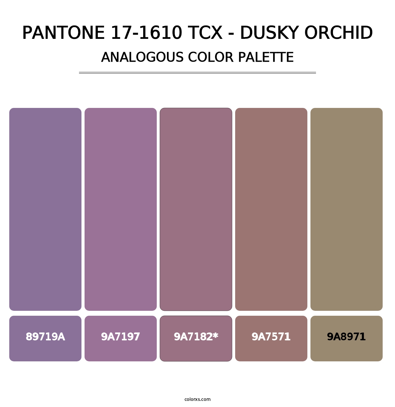 PANTONE 17-1610 TCX - Dusky Orchid - Analogous Color Palette