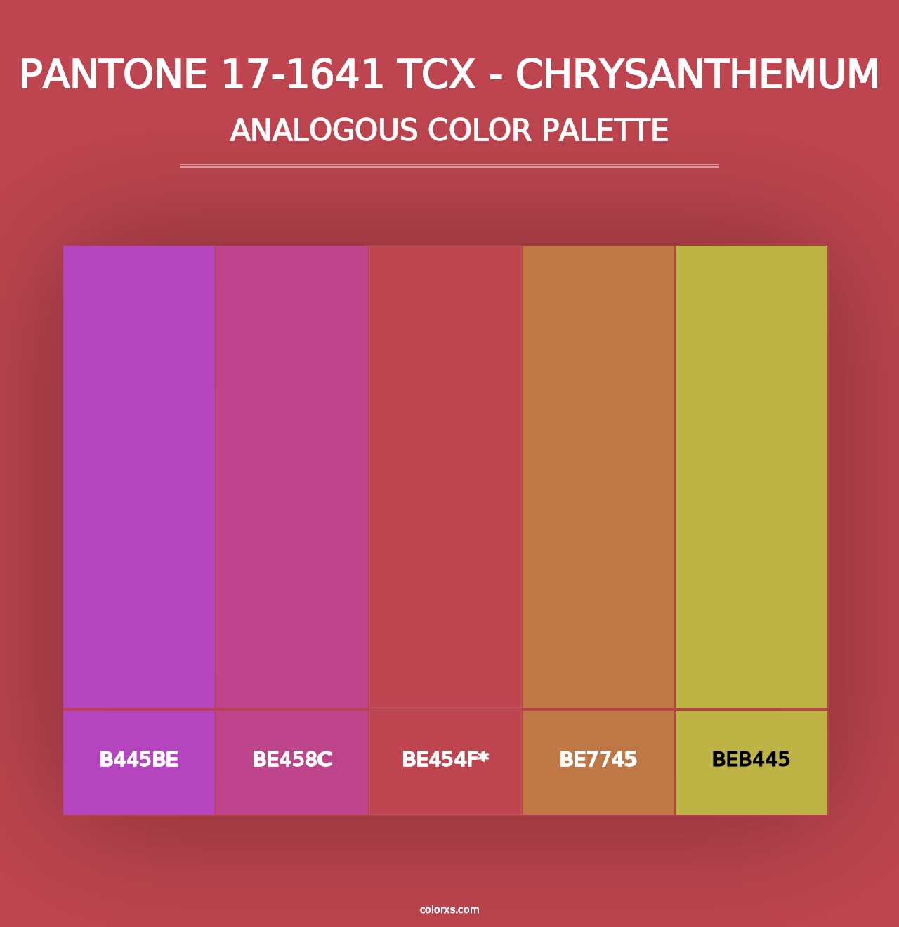 PANTONE 17-1641 TCX - Chrysanthemum - Analogous Color Palette