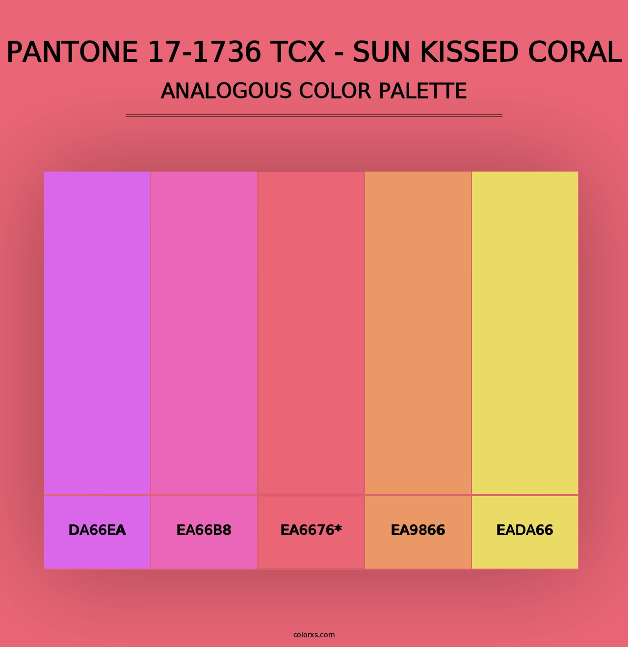 PANTONE 17-1736 TCX - Sun Kissed Coral - Analogous Color Palette