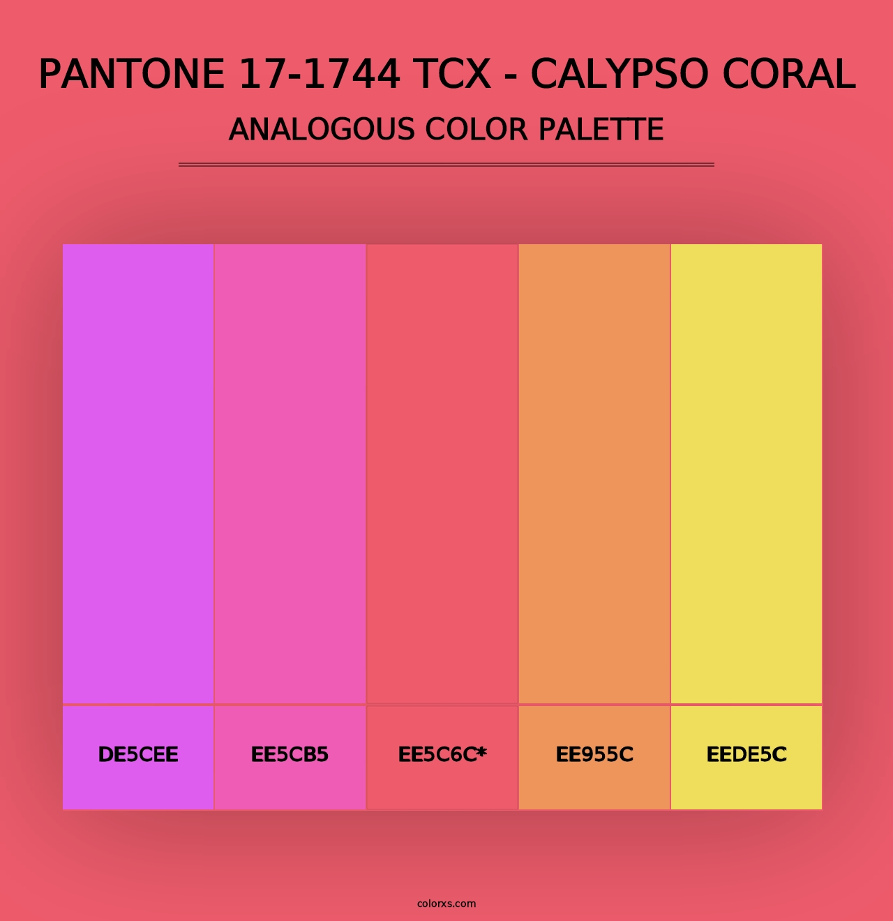 PANTONE 17-1744 TCX - Calypso Coral - Analogous Color Palette