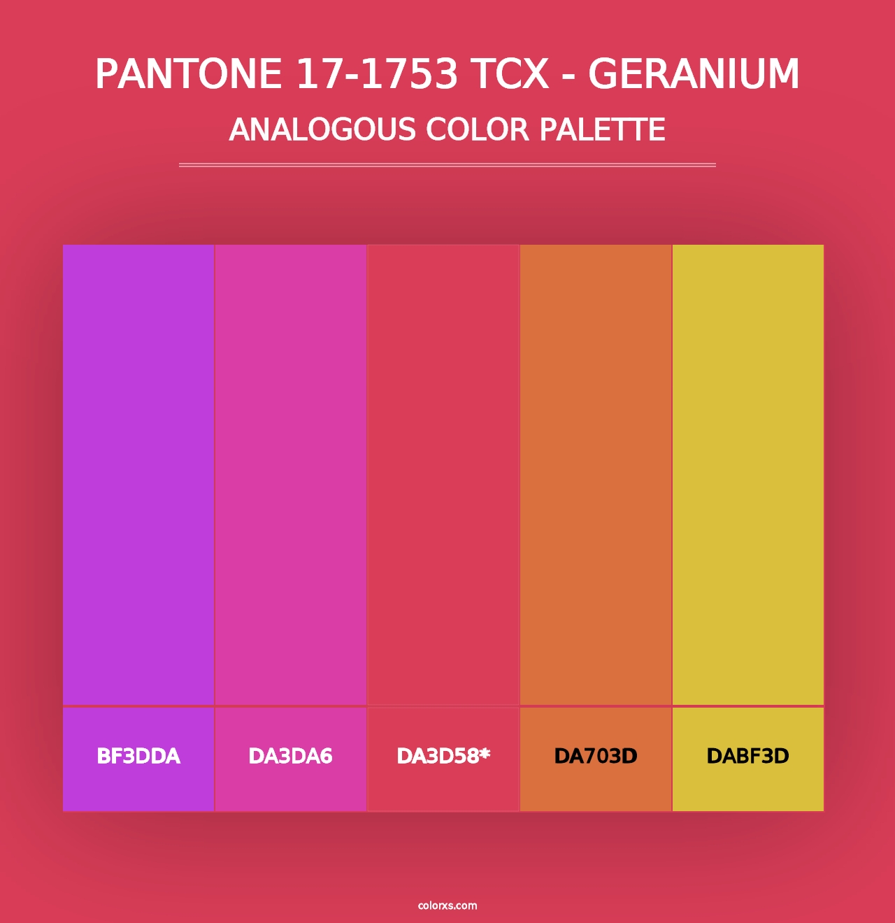 PANTONE 17-1753 TCX - Geranium - Analogous Color Palette