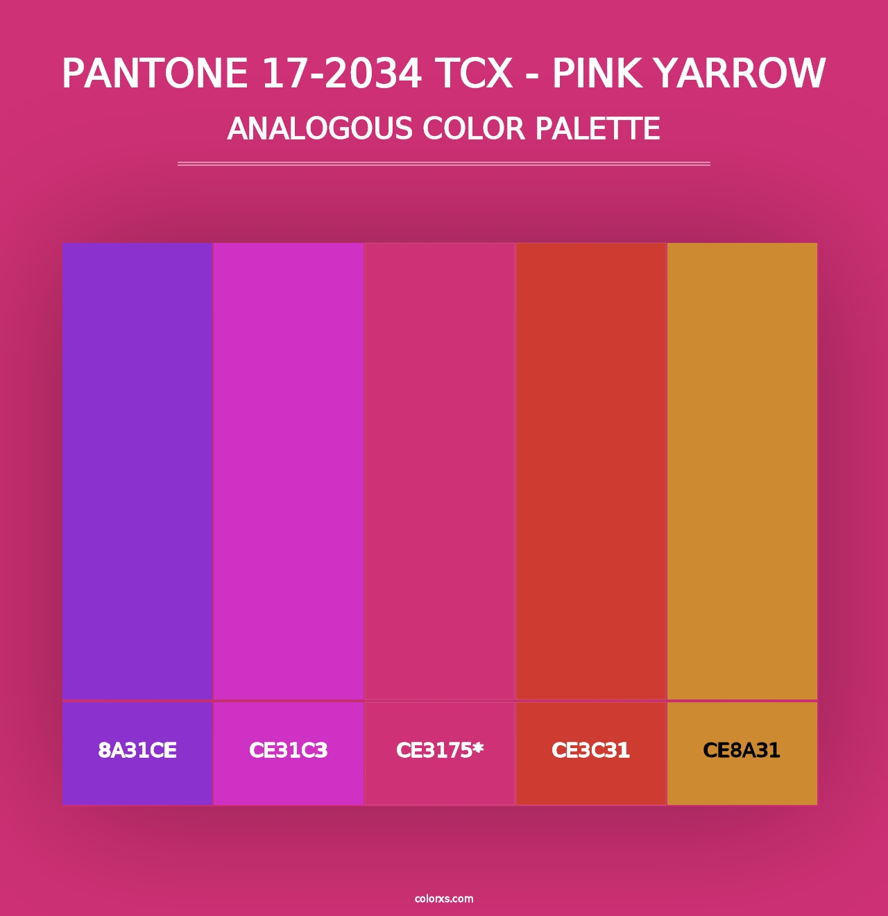 PANTONE 17-2034 TCX - Pink Yarrow - Analogous Color Palette