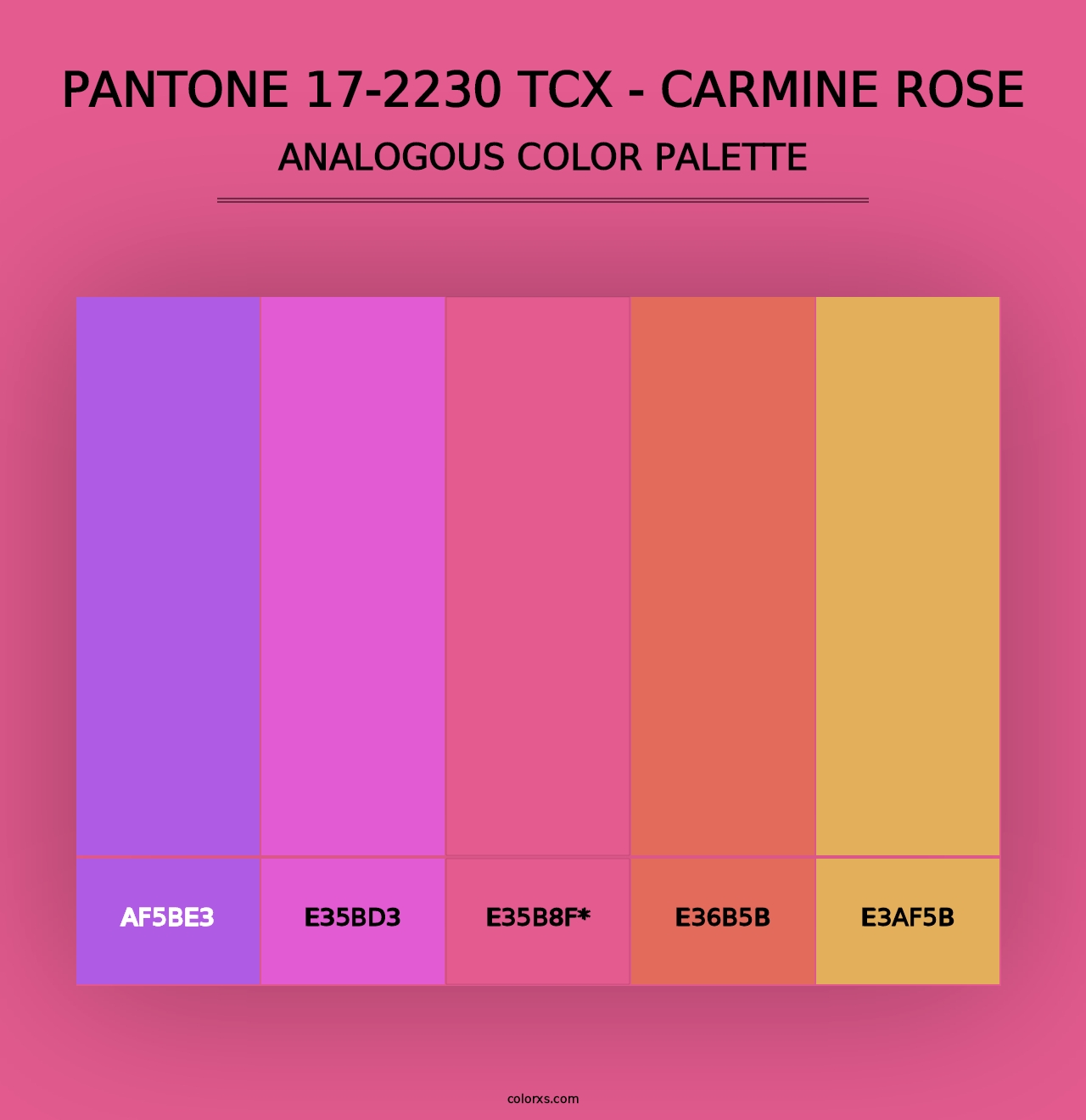 PANTONE 17-2230 TCX - Carmine Rose - Analogous Color Palette