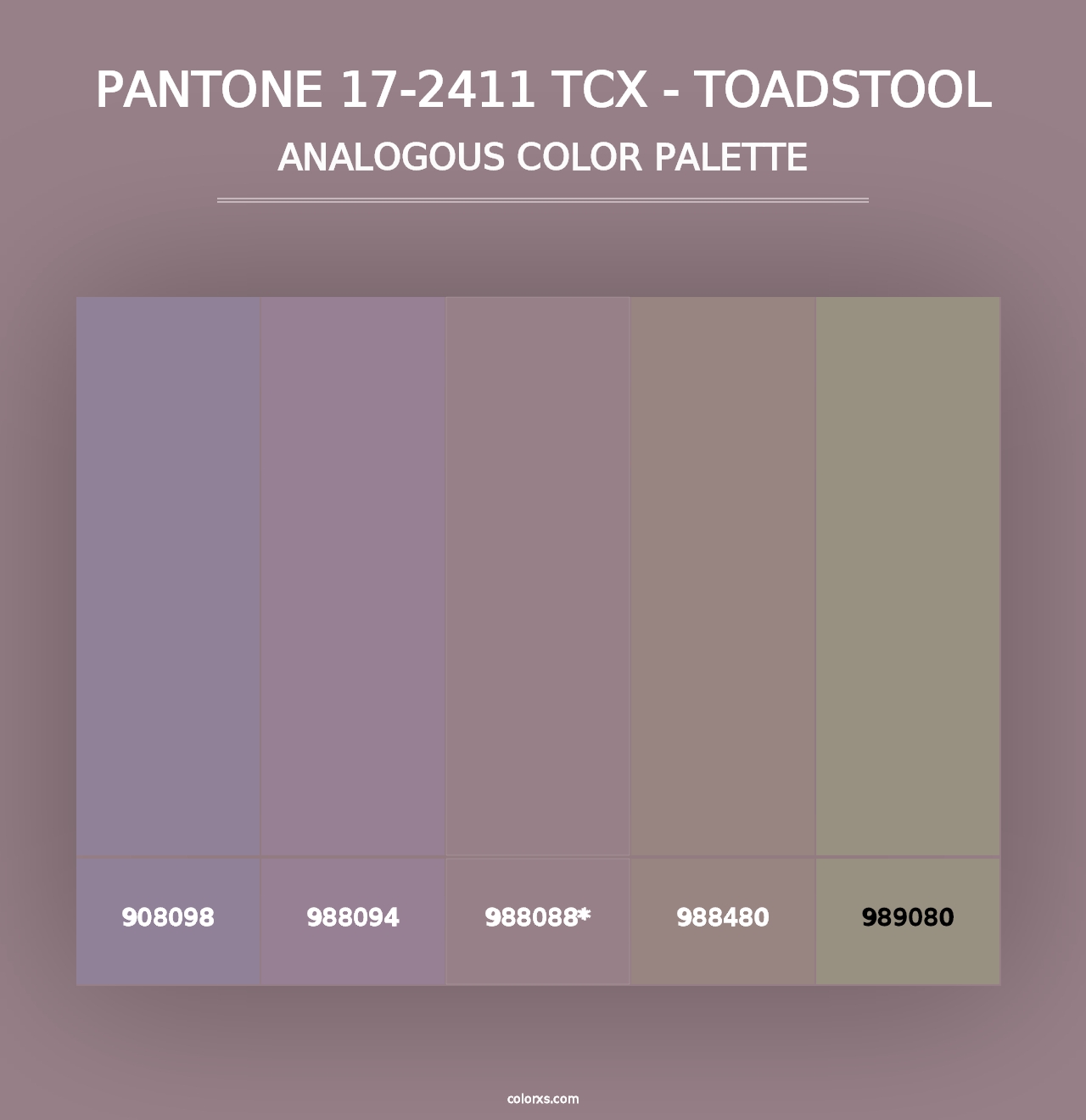 PANTONE 17-2411 TCX - Toadstool - Analogous Color Palette