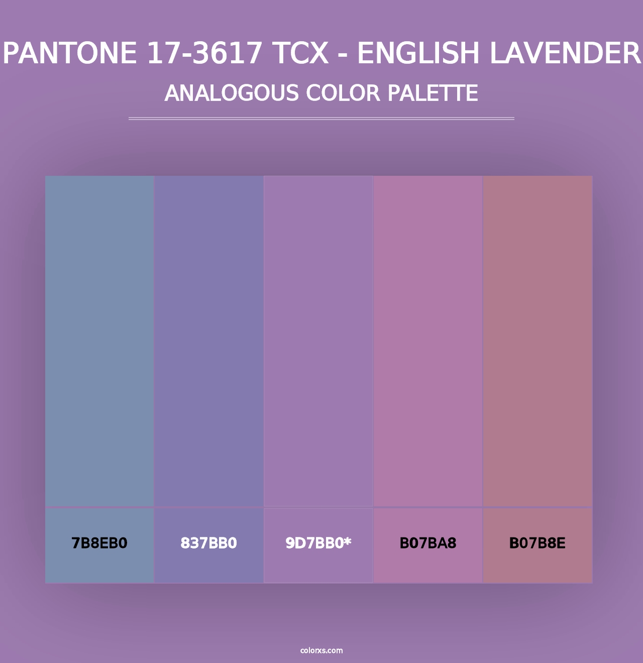 PANTONE 17-3617 TCX - English Lavender - Analogous Color Palette