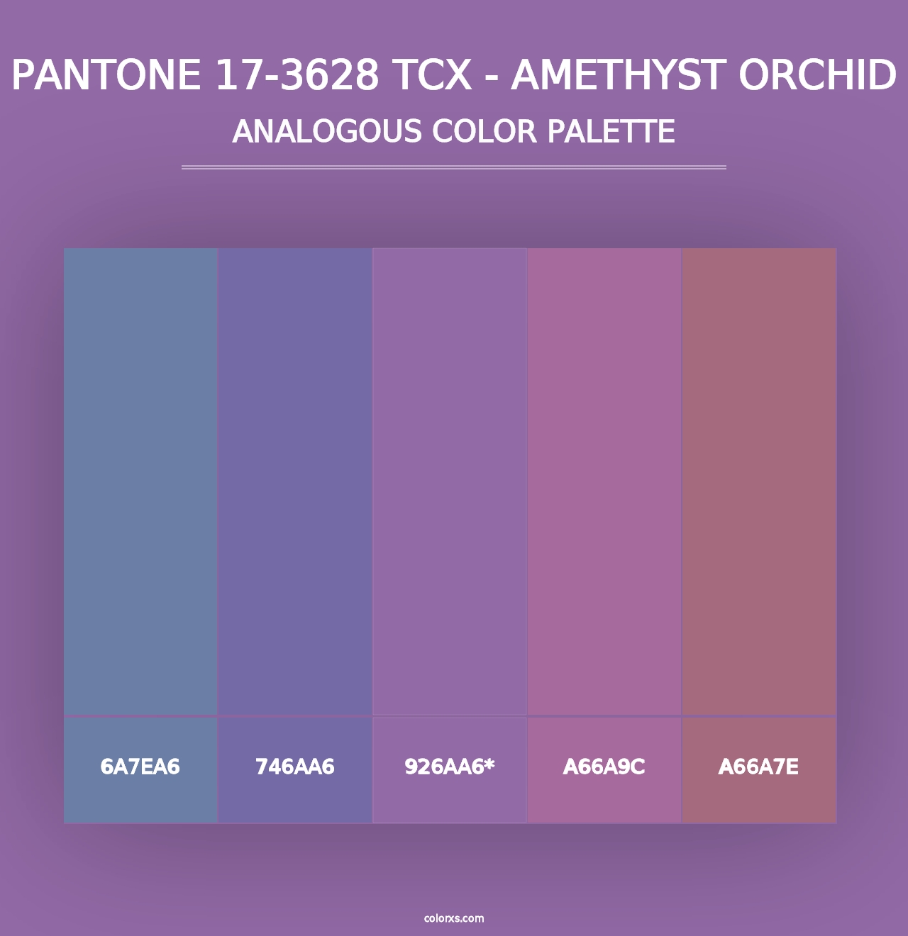 PANTONE 17-3628 TCX - Amethyst Orchid - Analogous Color Palette