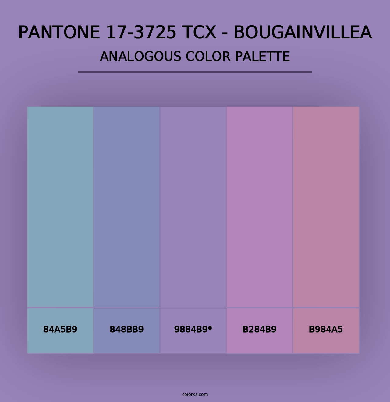 PANTONE 17-3725 TCX - Bougainvillea - Analogous Color Palette