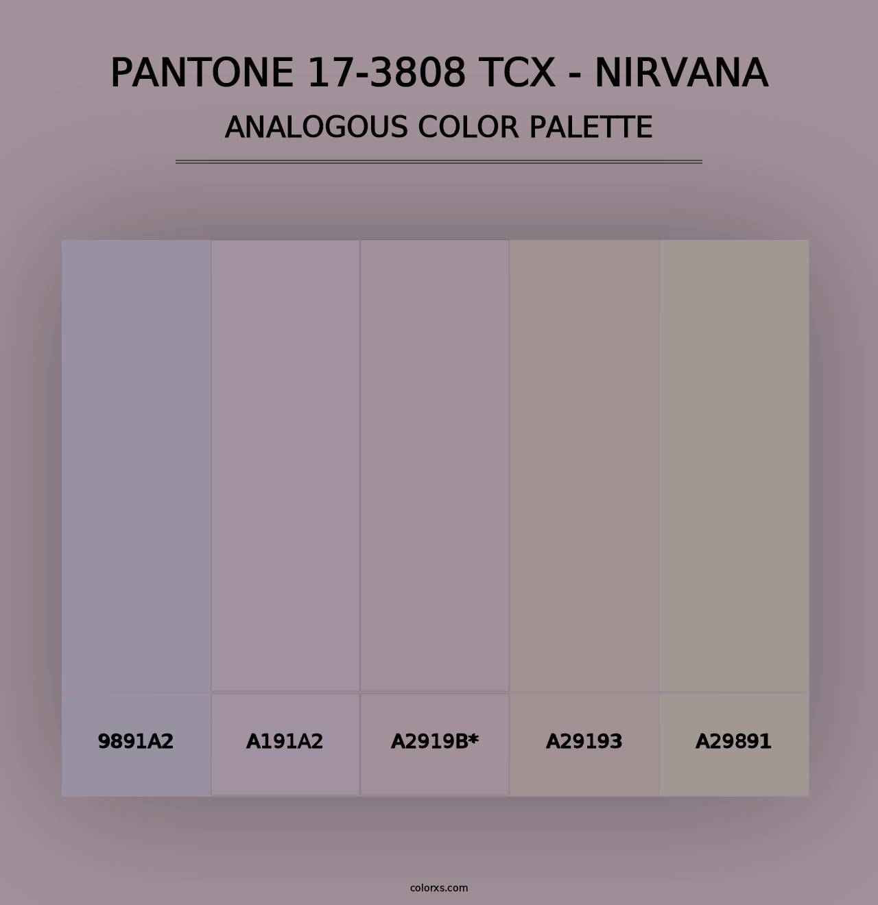 PANTONE 17-3808 TCX - Nirvana - Analogous Color Palette