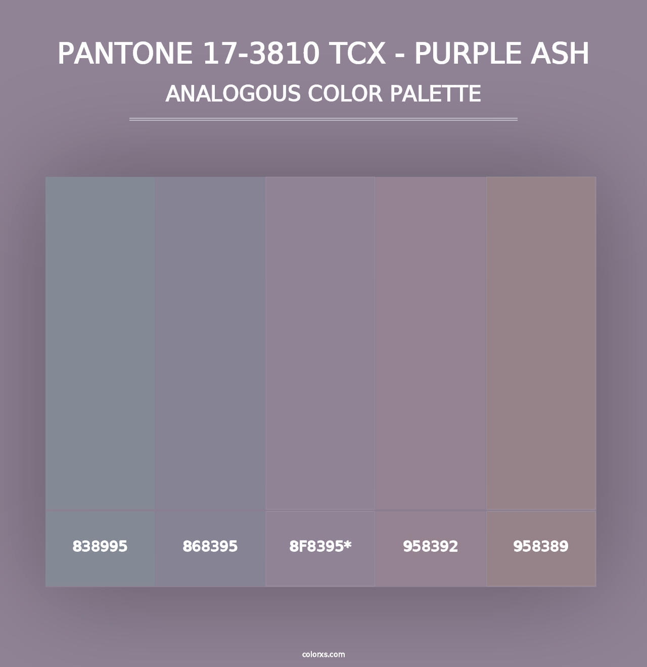 PANTONE 17-3810 TCX - Purple Ash - Analogous Color Palette