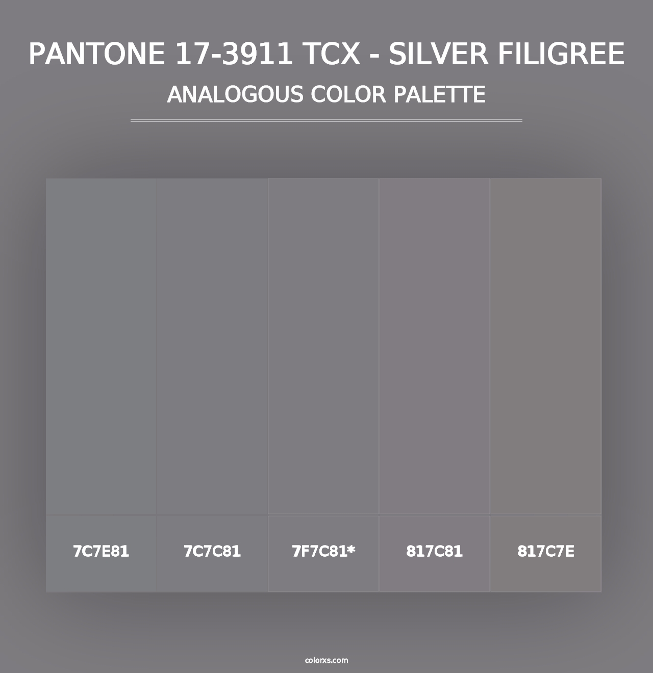 PANTONE 17-3911 TCX - Silver Filigree - Analogous Color Palette