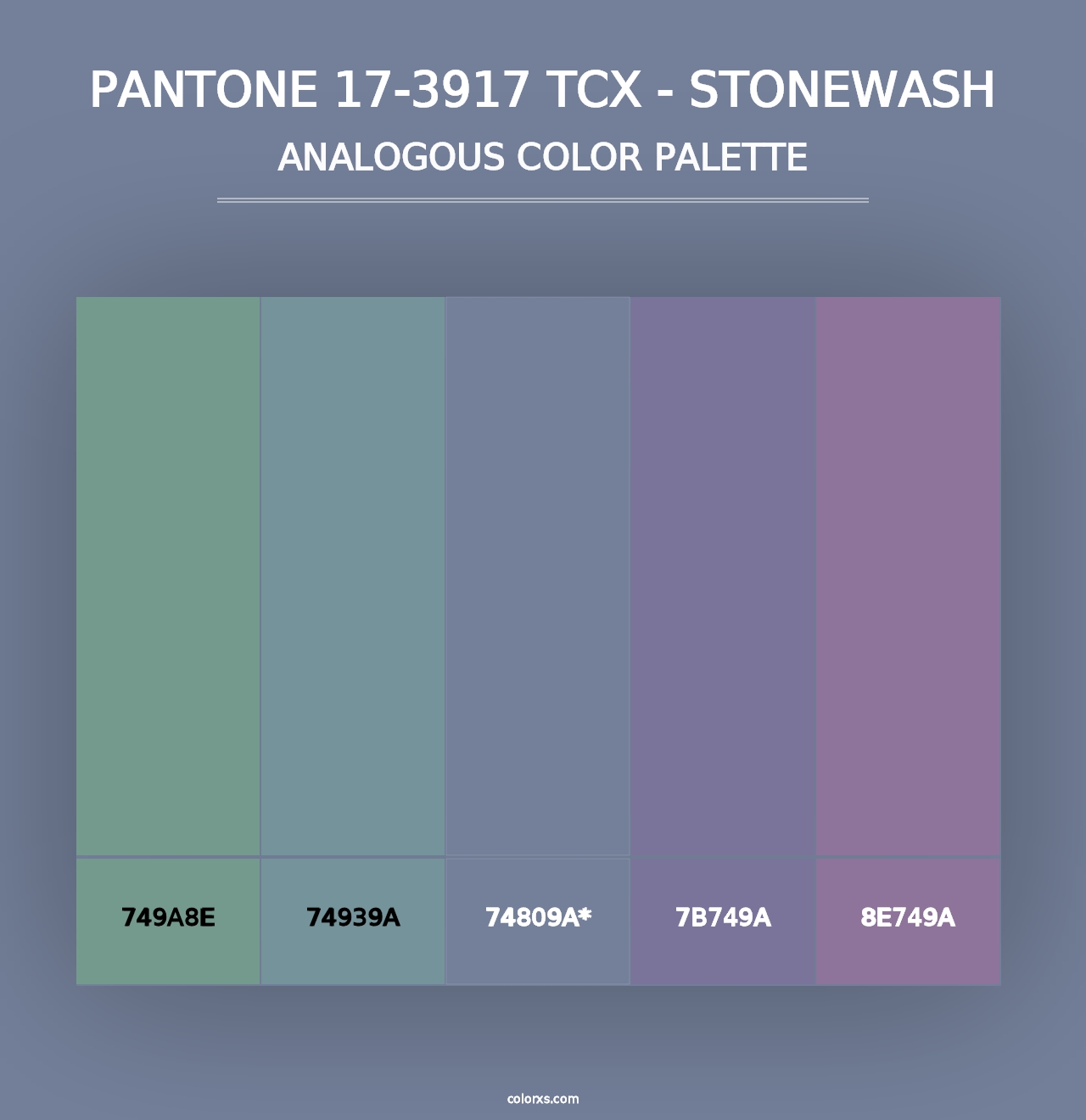 PANTONE 17-3917 TCX - Stonewash - Analogous Color Palette