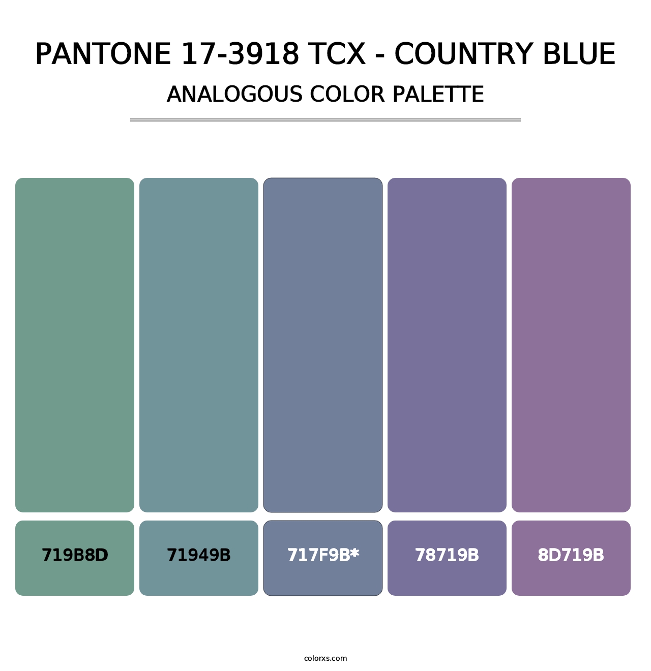 PANTONE 17-3918 TCX - Country Blue - Analogous Color Palette