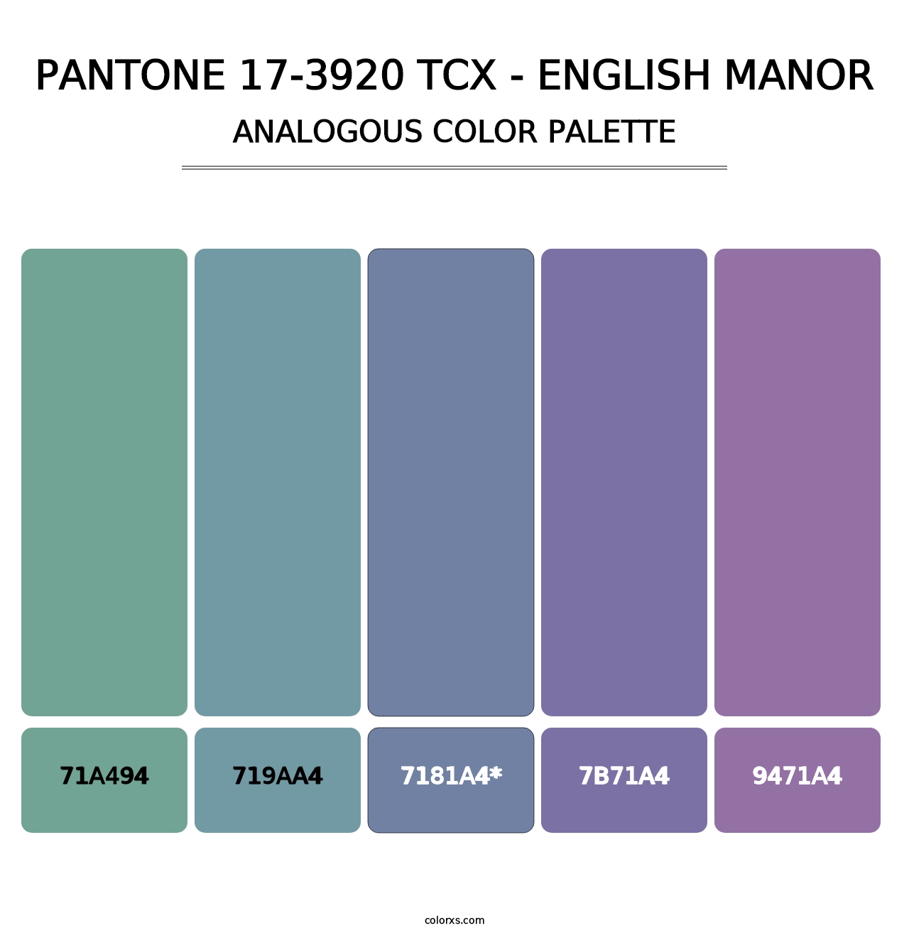 PANTONE 17-3920 TCX - English Manor - Analogous Color Palette