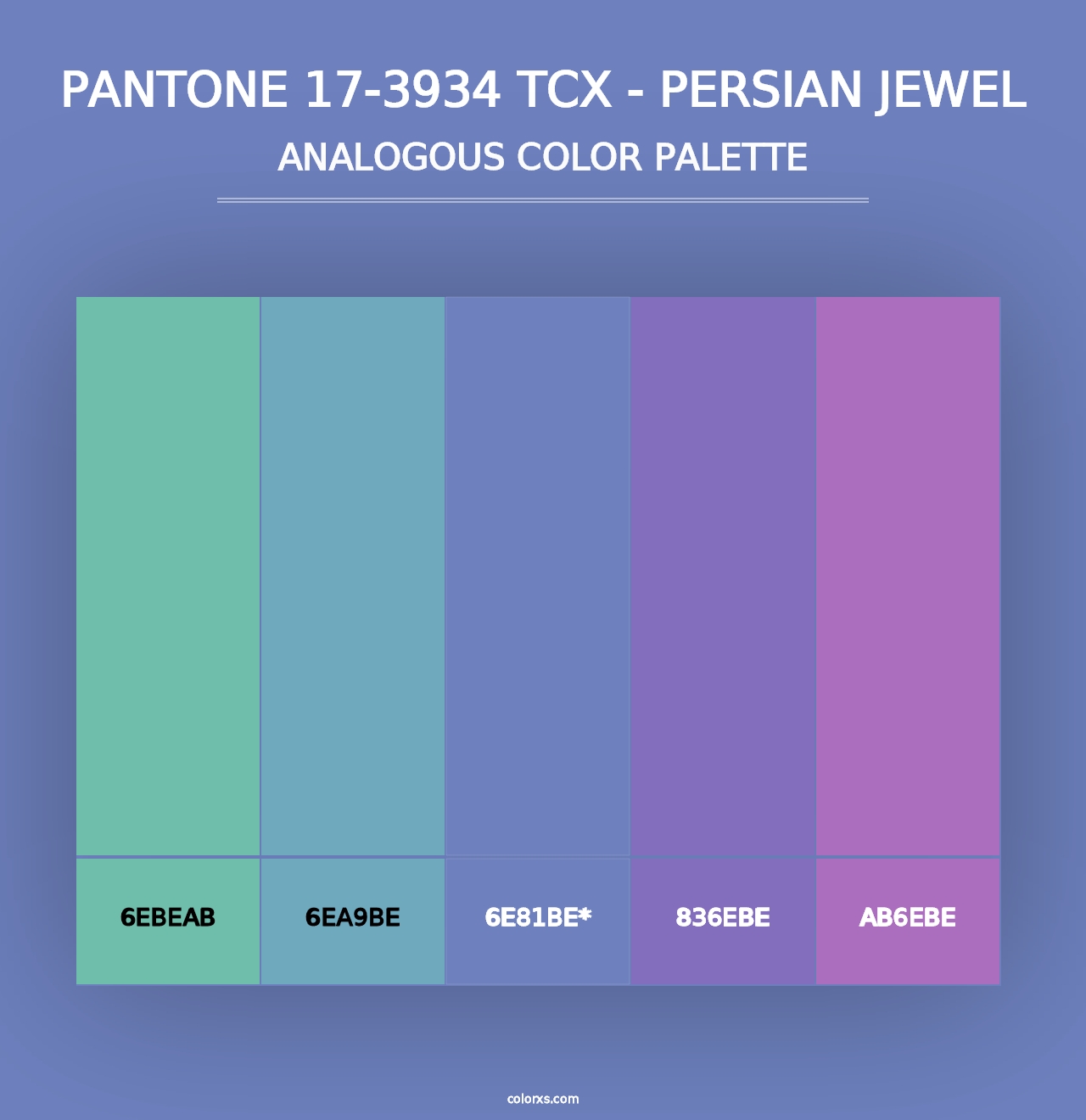 PANTONE 17-3934 TCX - Persian Jewel - Analogous Color Palette