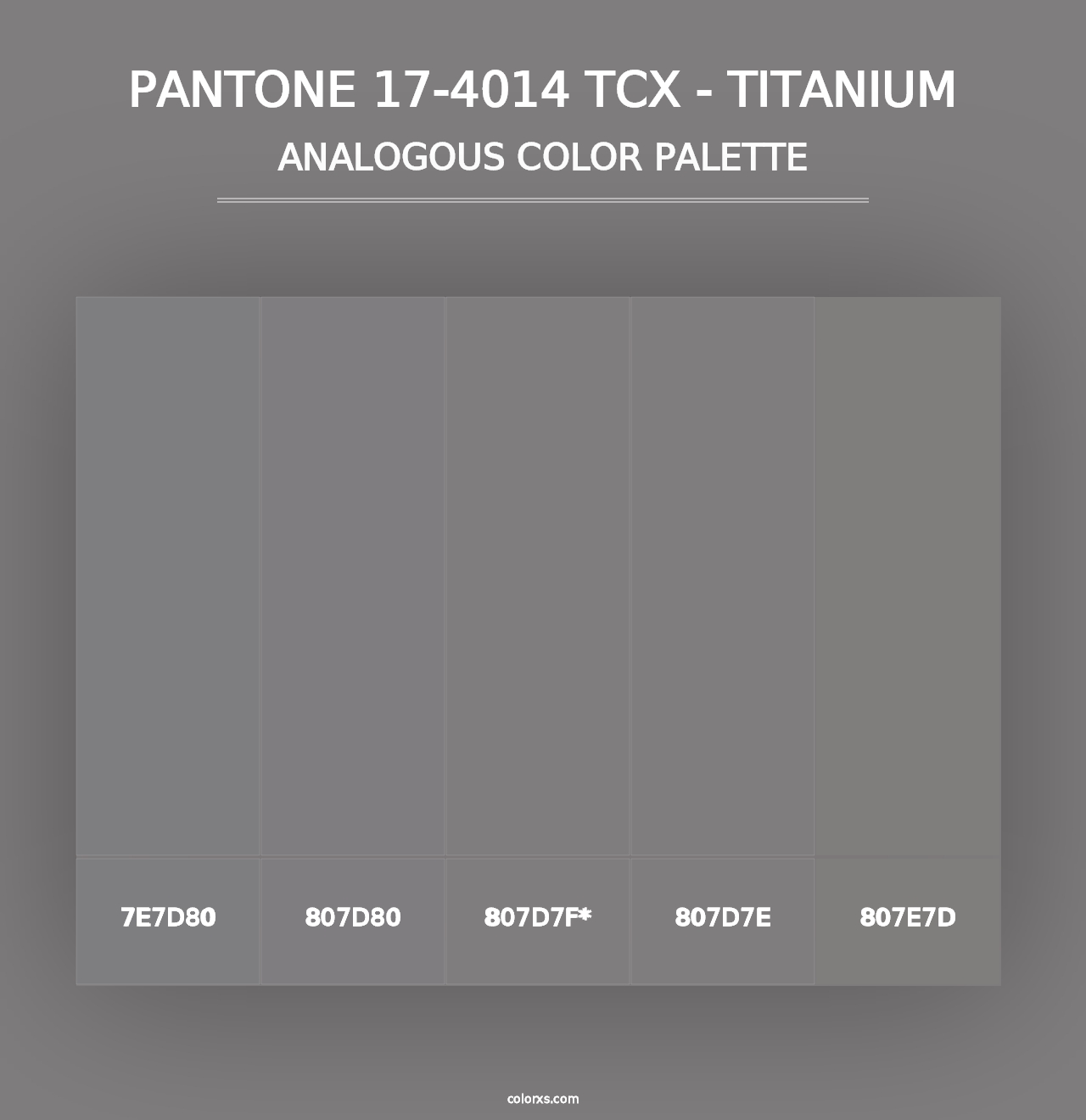 PANTONE 17-4014 TCX - Titanium - Analogous Color Palette