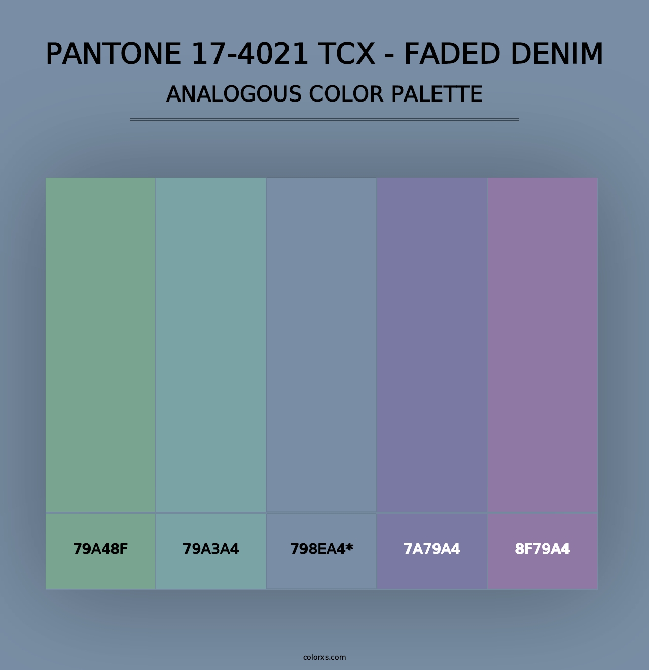 PANTONE 17-4021 TCX - Faded Denim - Analogous Color Palette