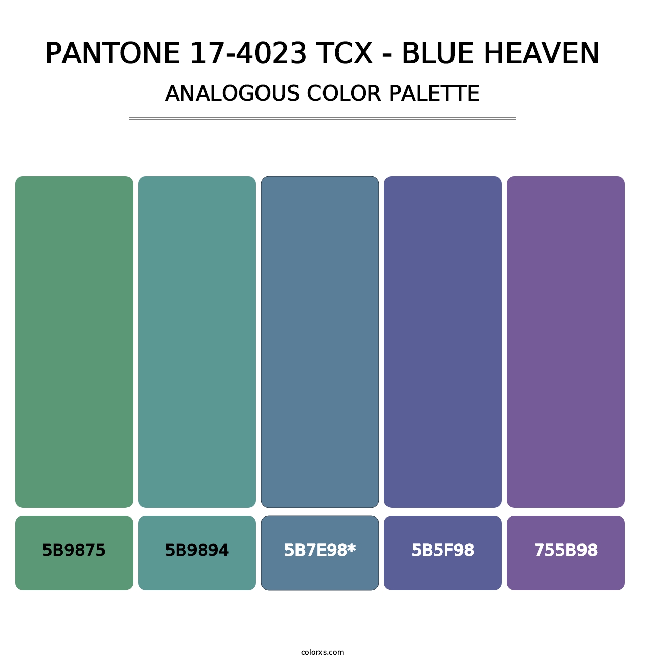 PANTONE 17-4023 TCX - Blue Heaven - Analogous Color Palette