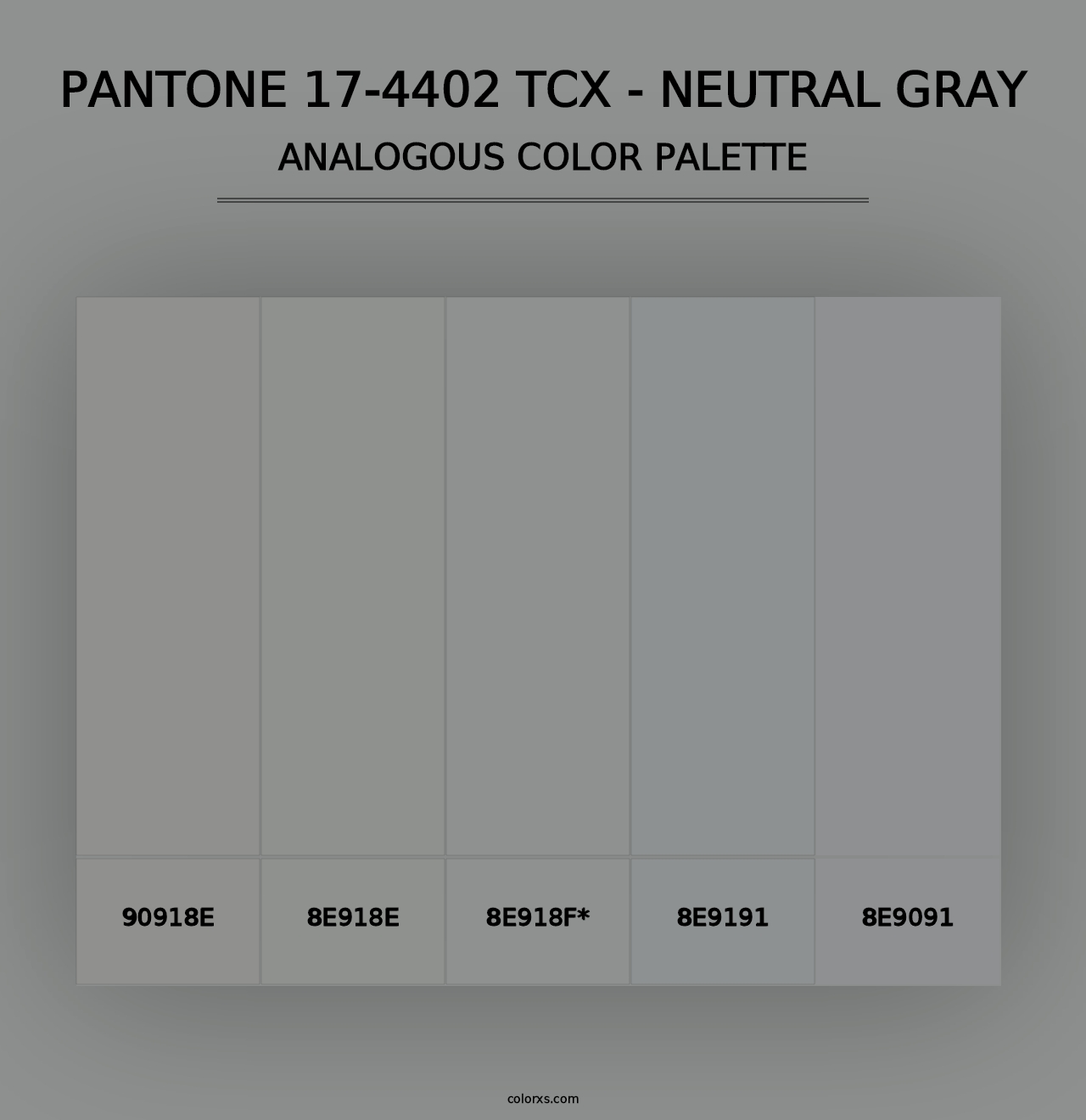 PANTONE 17-4402 TCX - Neutral Gray - Analogous Color Palette