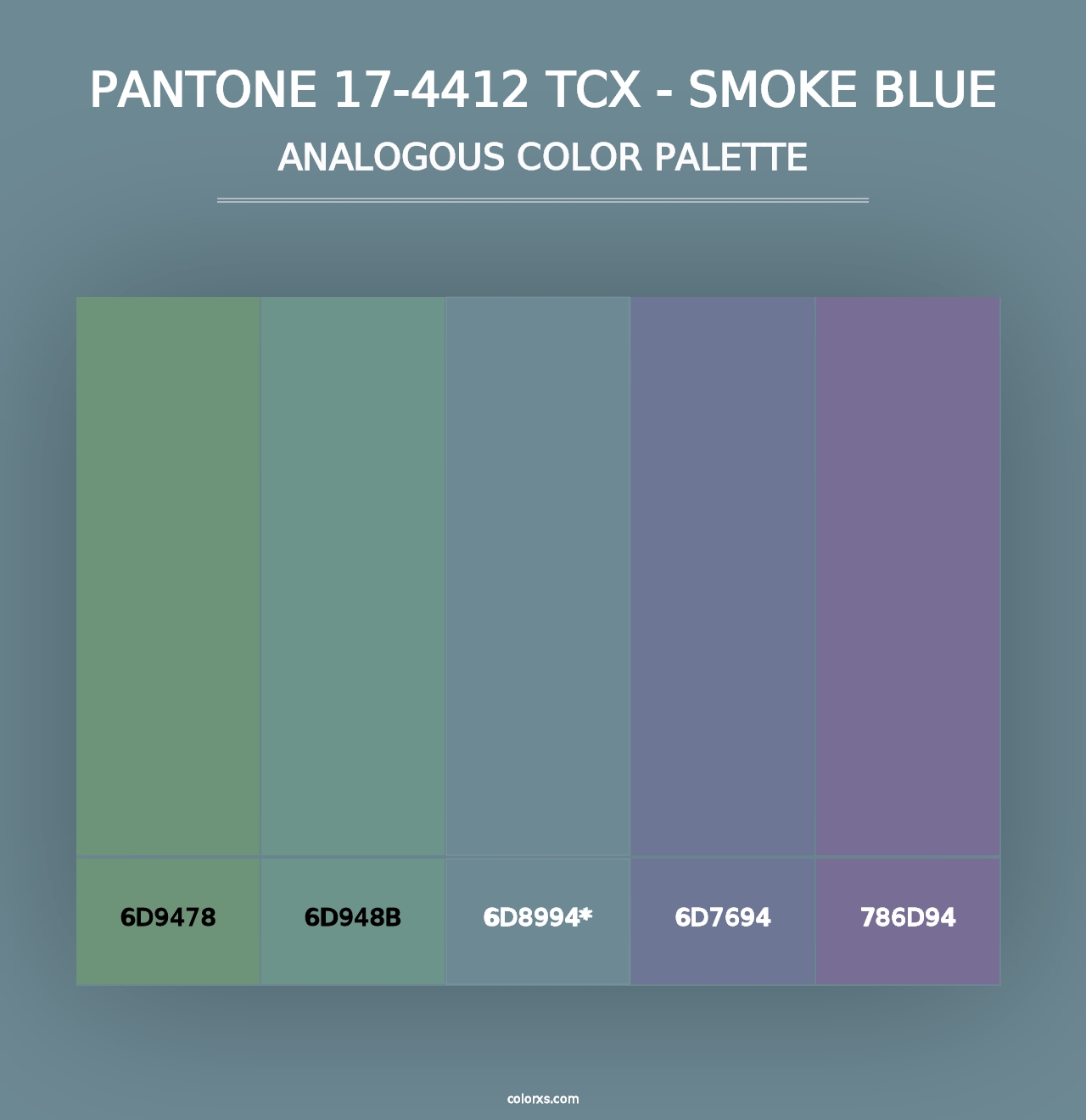 PANTONE 17-4412 TCX - Smoke Blue - Analogous Color Palette