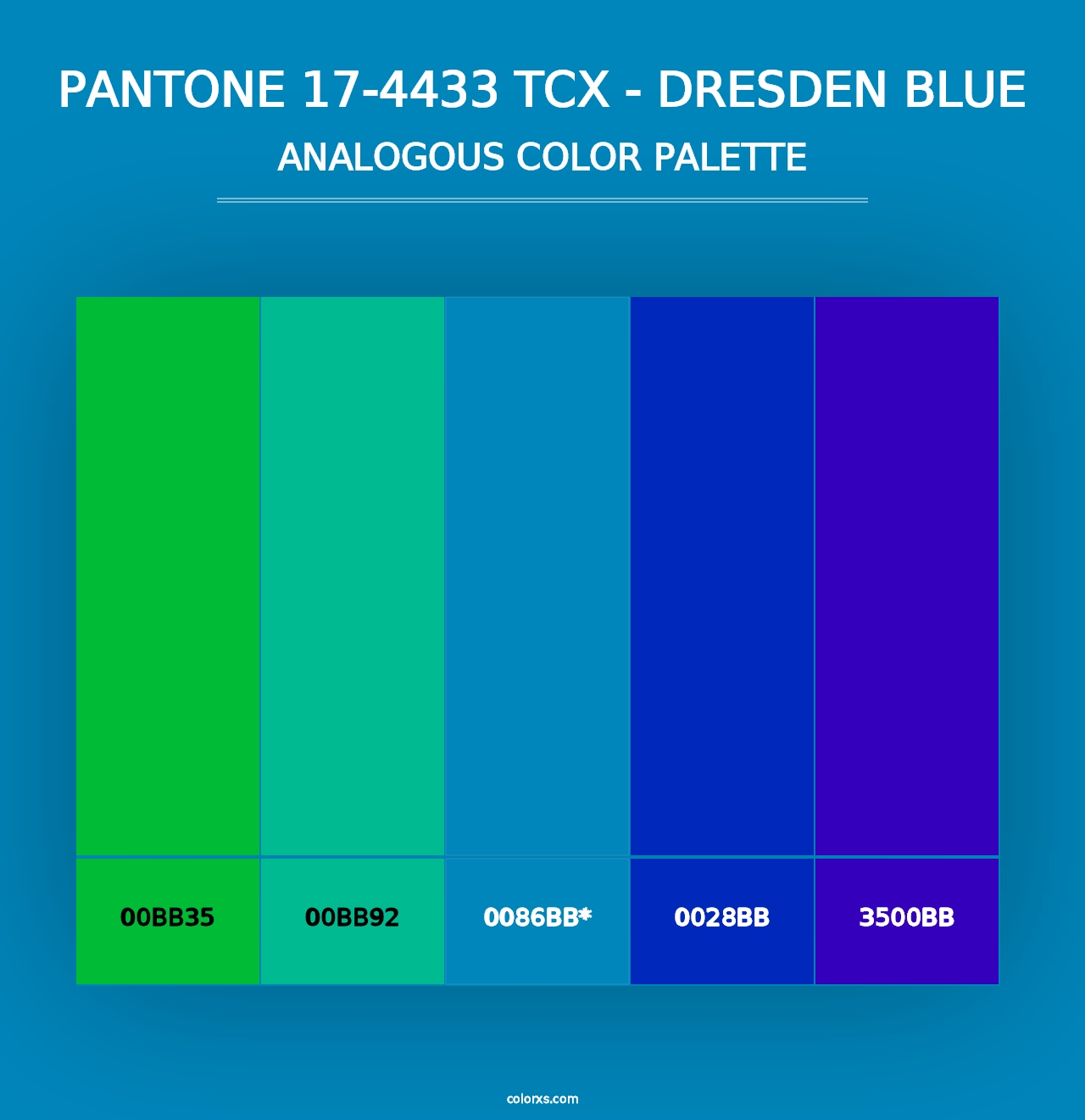 PANTONE 17-4433 TCX - Dresden Blue - Analogous Color Palette