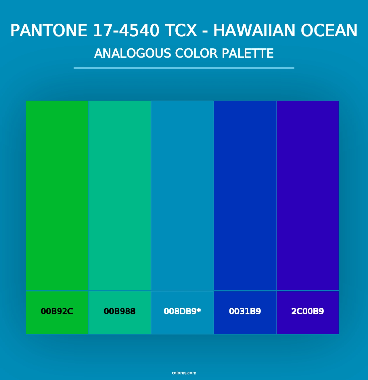 PANTONE 17-4540 TCX - Hawaiian Ocean - Analogous Color Palette