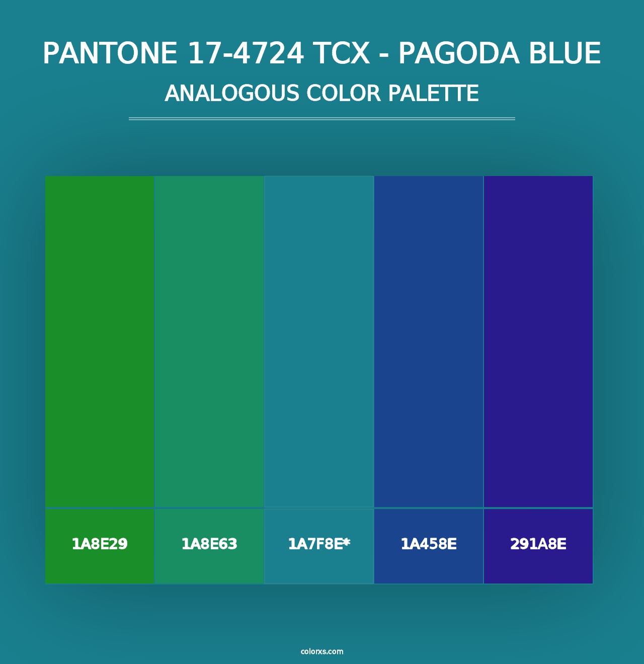 PANTONE 17-4724 TCX - Pagoda Blue - Analogous Color Palette