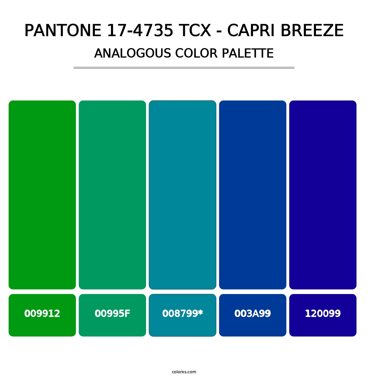 PANTONE 17-4735 TCX - Capri Breeze - Analogous Color Palette