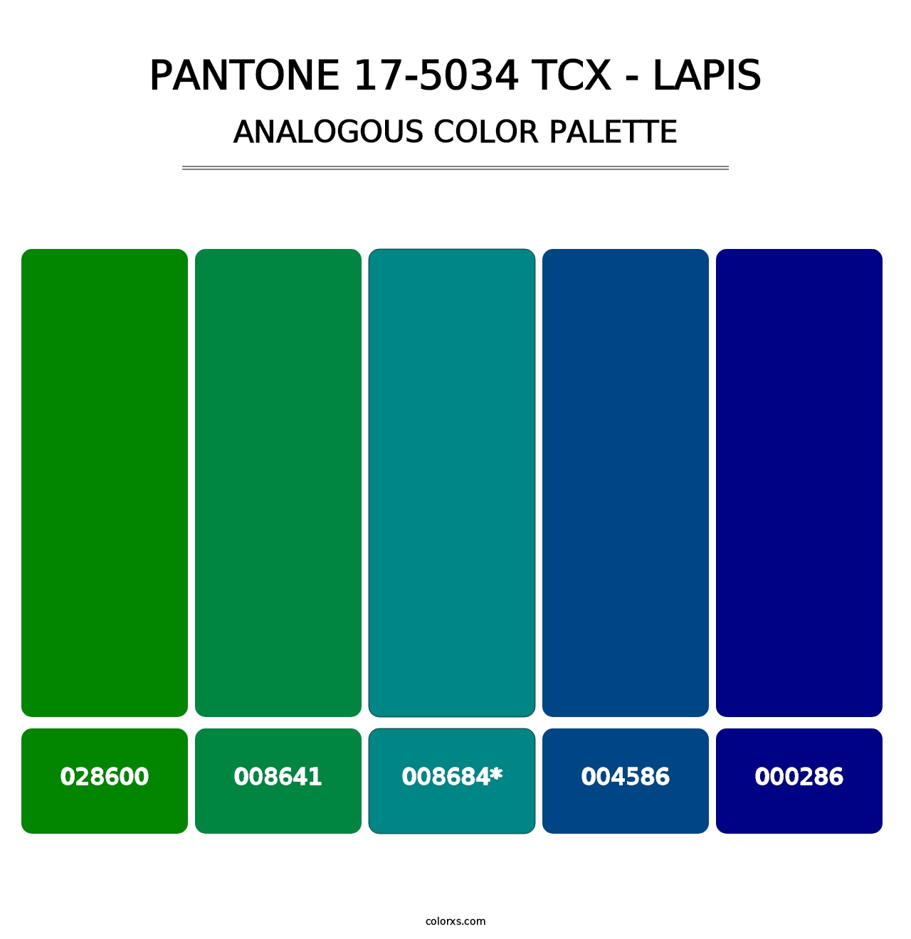 PANTONE 17-5034 TCX - Lapis - Analogous Color Palette