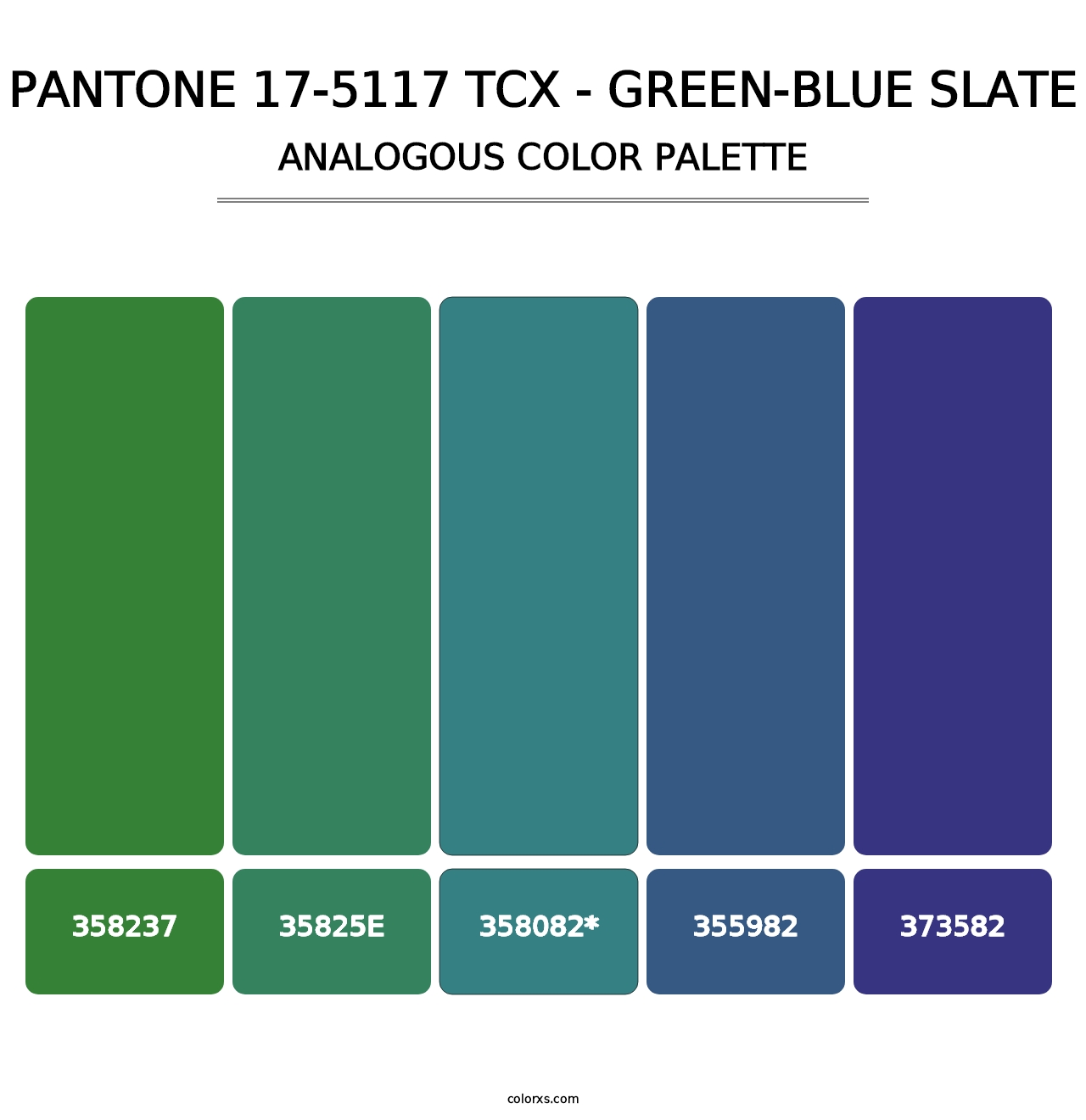 PANTONE 17-5117 TCX - Green-Blue Slate - Analogous Color Palette