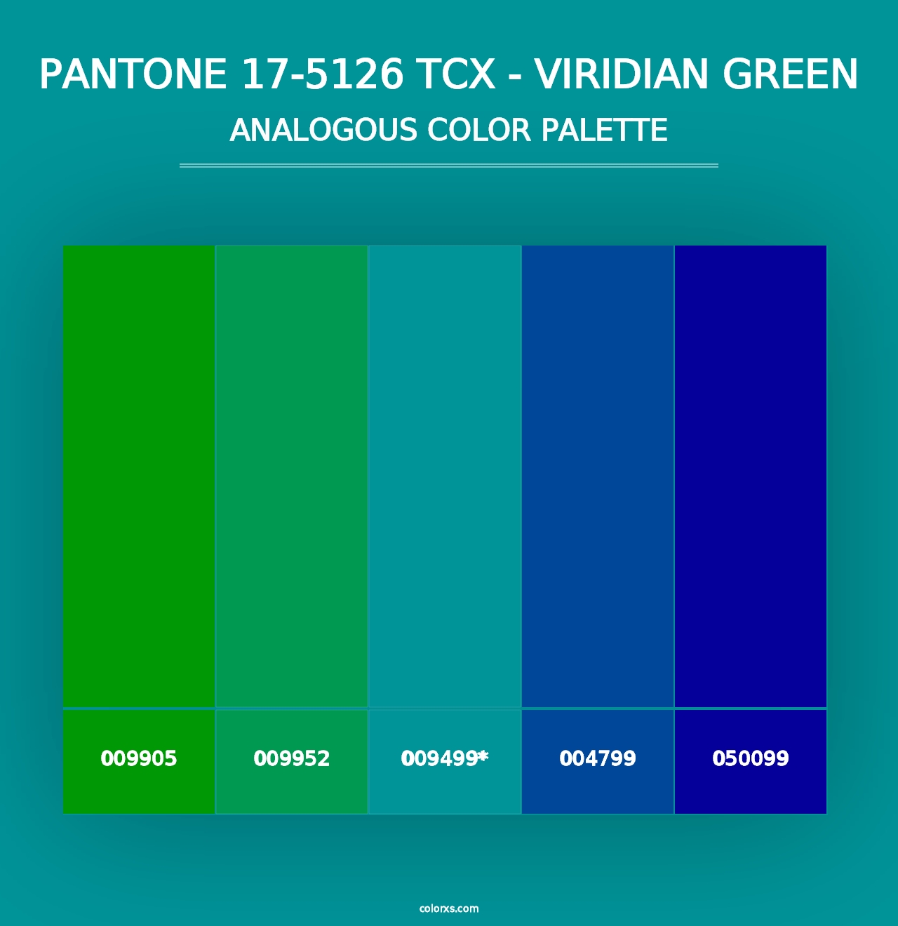 PANTONE 17-5126 TCX - Viridian Green - Analogous Color Palette