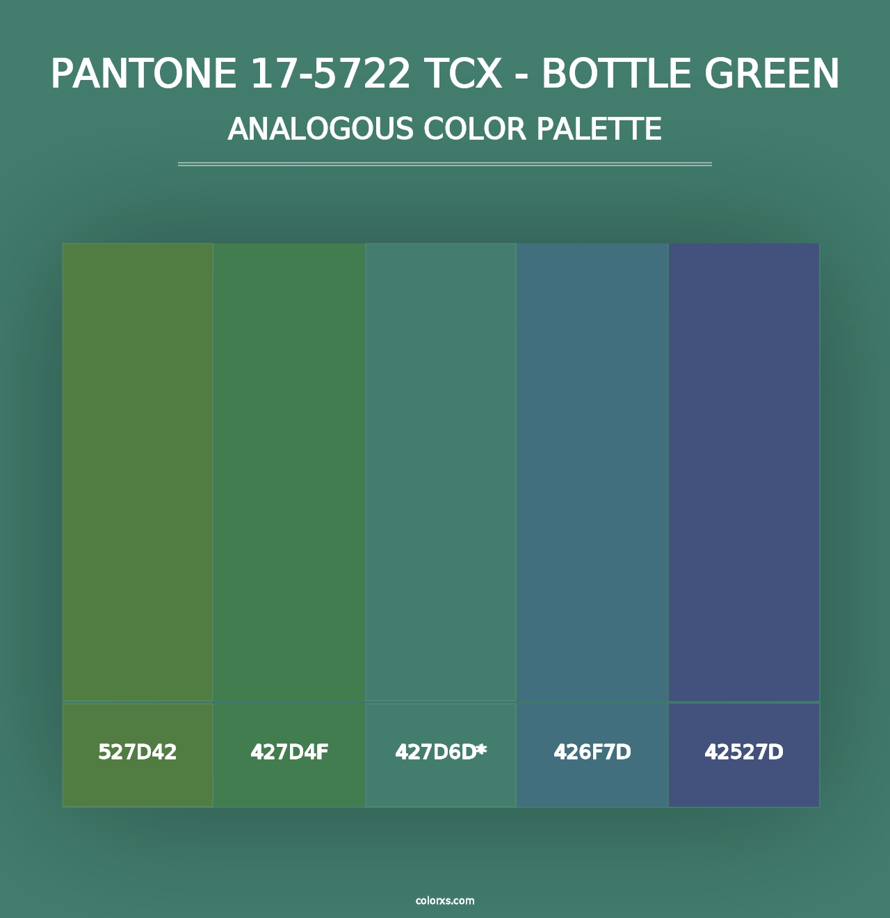 PANTONE 17-5722 TCX - Bottle Green - Analogous Color Palette