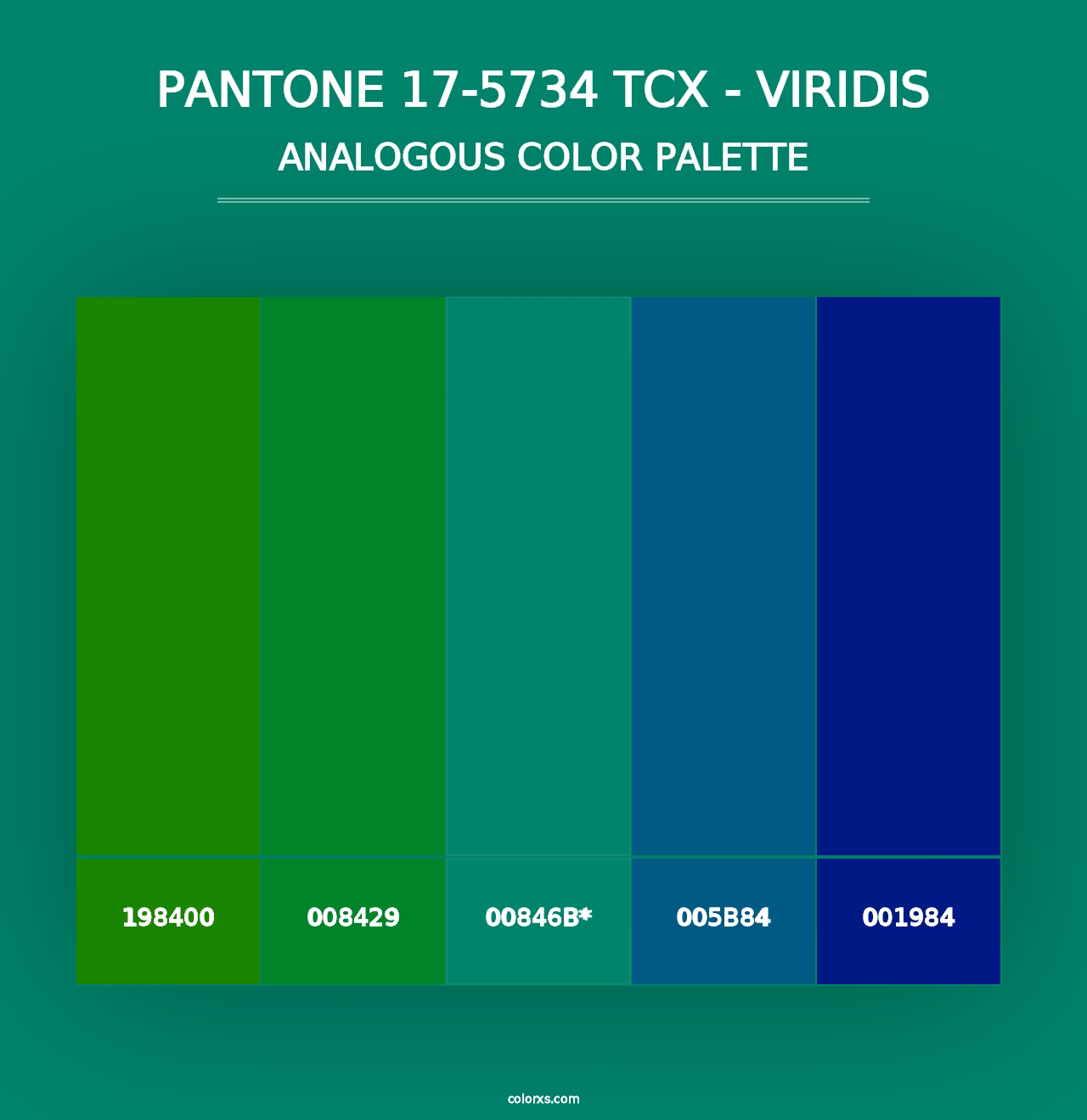 PANTONE 17-5734 TCX - Viridis - Analogous Color Palette