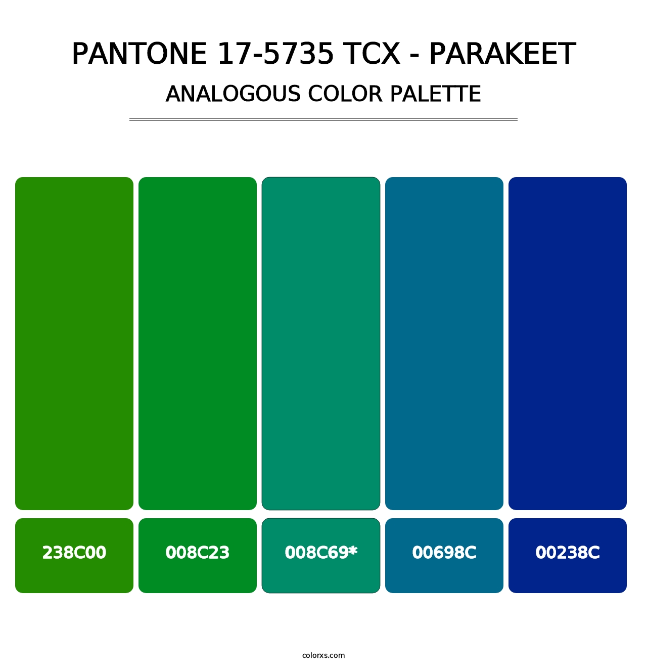 PANTONE 17-5735 TCX - Parakeet - Analogous Color Palette