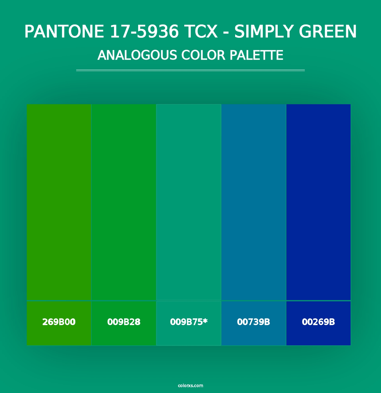 PANTONE 17-5936 TCX - Simply Green - Analogous Color Palette