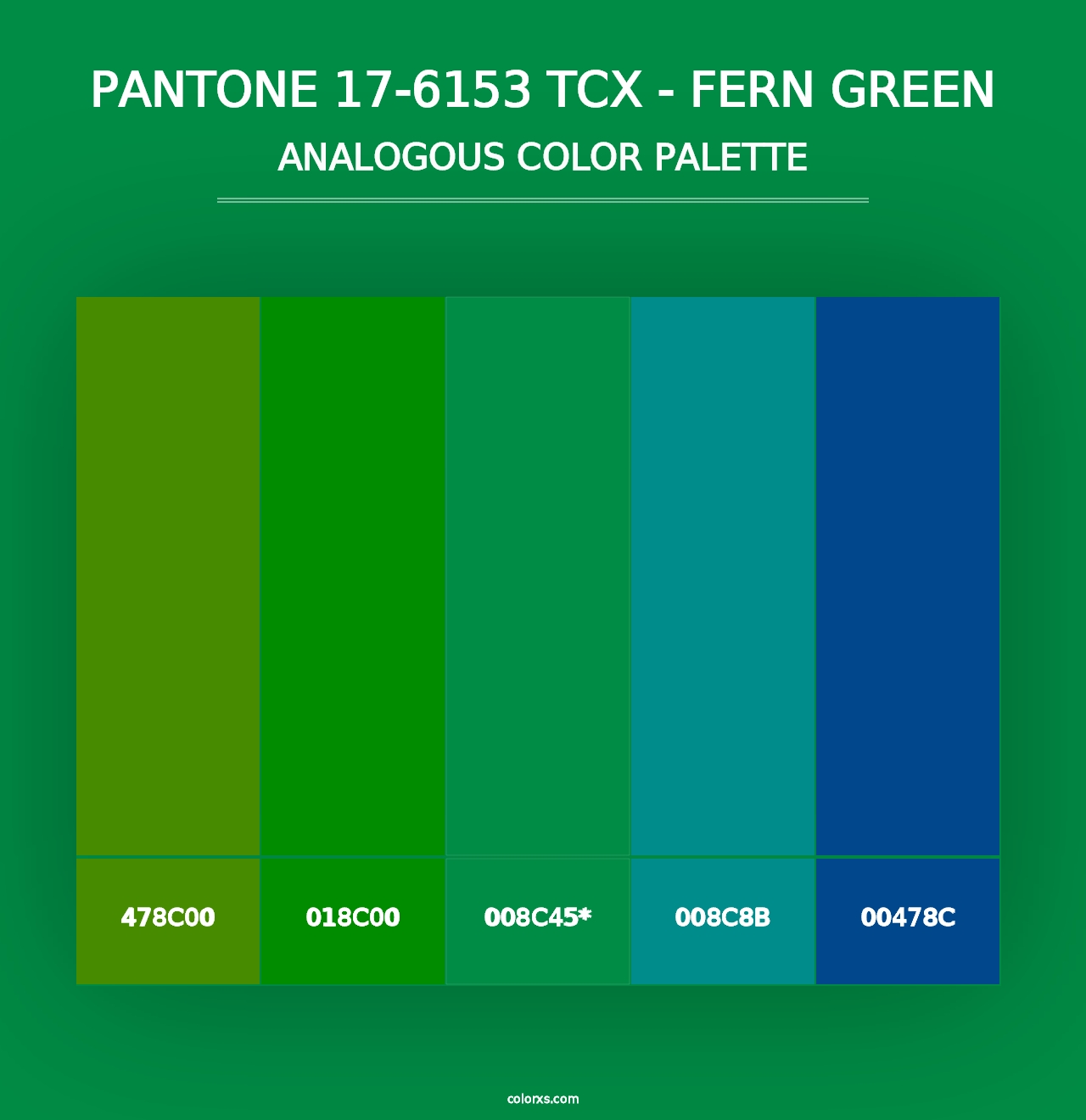 PANTONE 17-6153 TCX - Fern Green - Analogous Color Palette