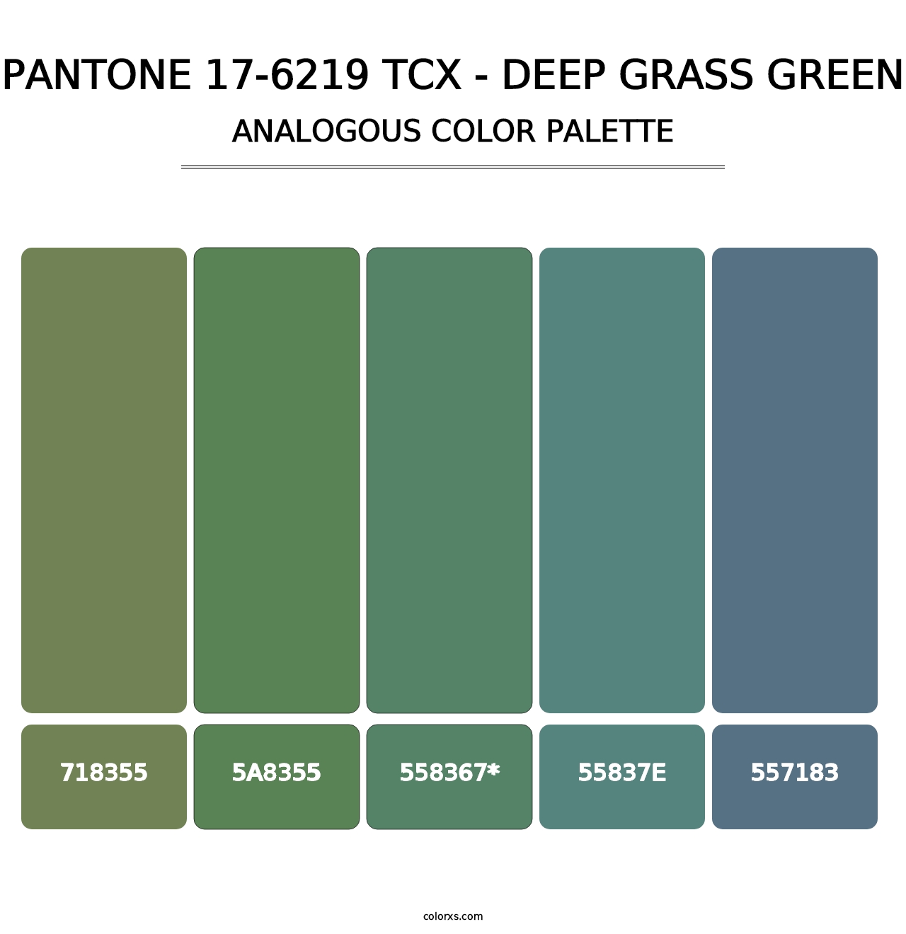 PANTONE 17-6219 TCX - Deep Grass Green - Analogous Color Palette