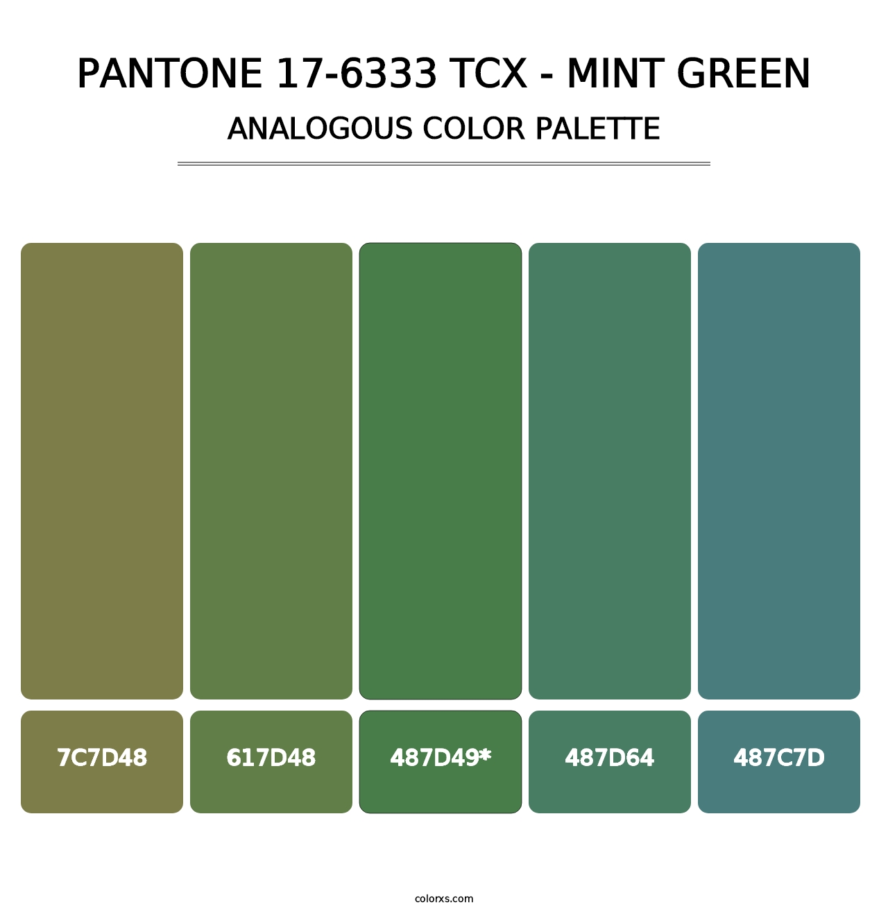 PANTONE 17-6333 TCX - Mint Green - Analogous Color Palette