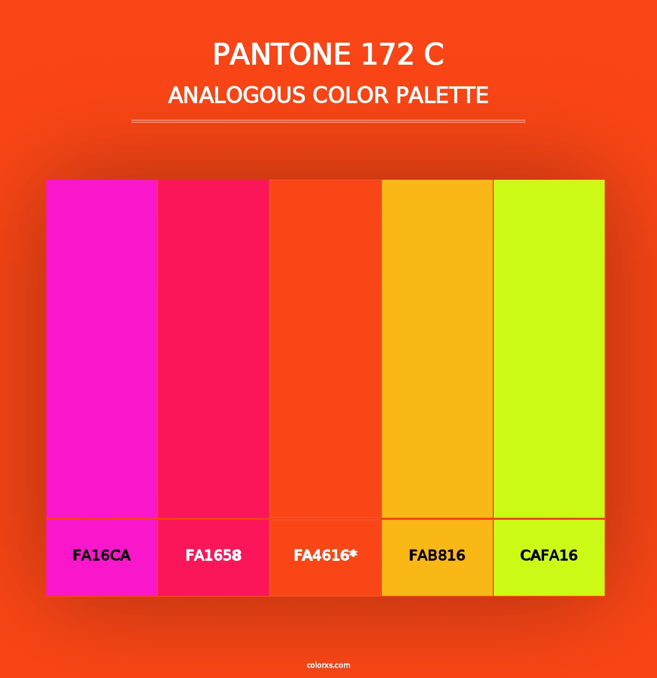 PANTONE 172 C - Analogous Color Palette