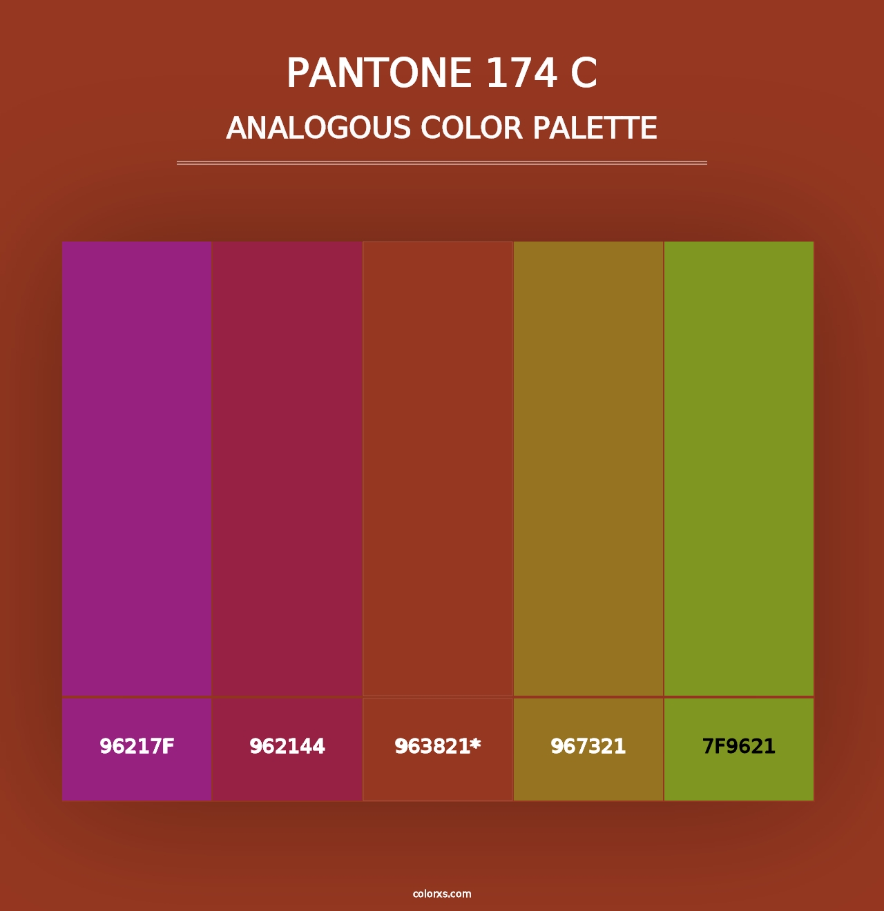 PANTONE 174 C - Analogous Color Palette