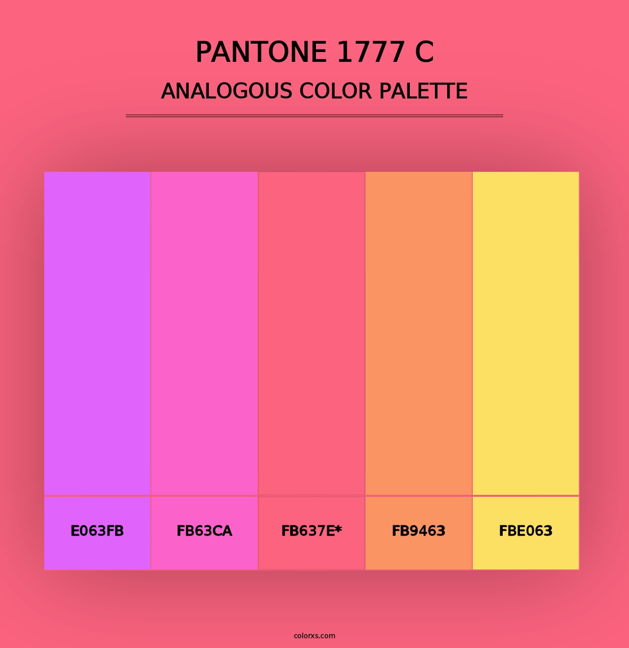 PANTONE 1777 C - Analogous Color Palette